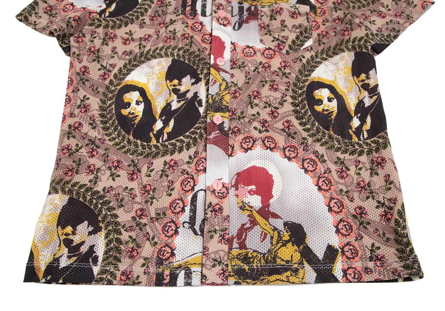 Jean Paul Gaultier Collage Print Poly Mesh Shirt in Mocha Multi Size 48 Size US M / EU 48-50 / 2 - 7 Thumbnail