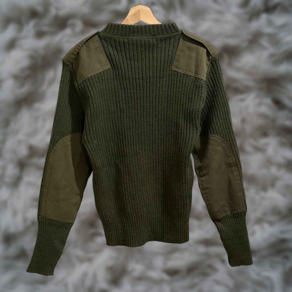 Commando VINTAGE DSPC Sweater Mens 38 Small Green 100% Wool Service Valor US Military Commando Size US S / EU 44-46 / 1 - 1 Thumbnail