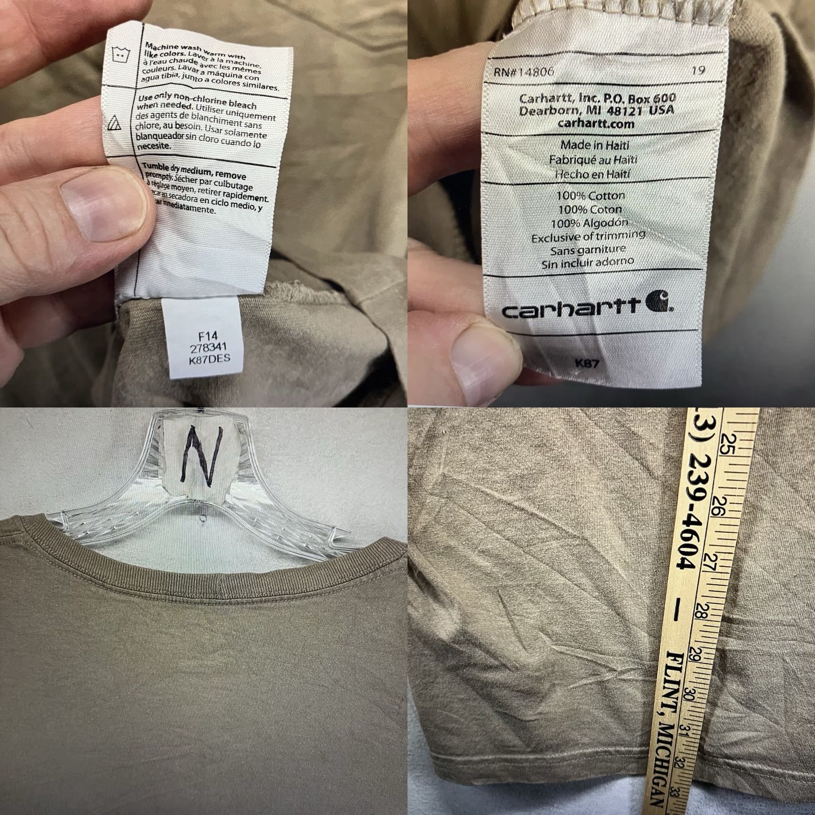 Carhartt VINTAGE Carhartt Men’s T-Shirt Short Sleeve Crew Neck 3XL Brown Heavyweight Cotton Workwear Outdoor Size US XXL / EU 58 / 5 - 8 Thumbnail