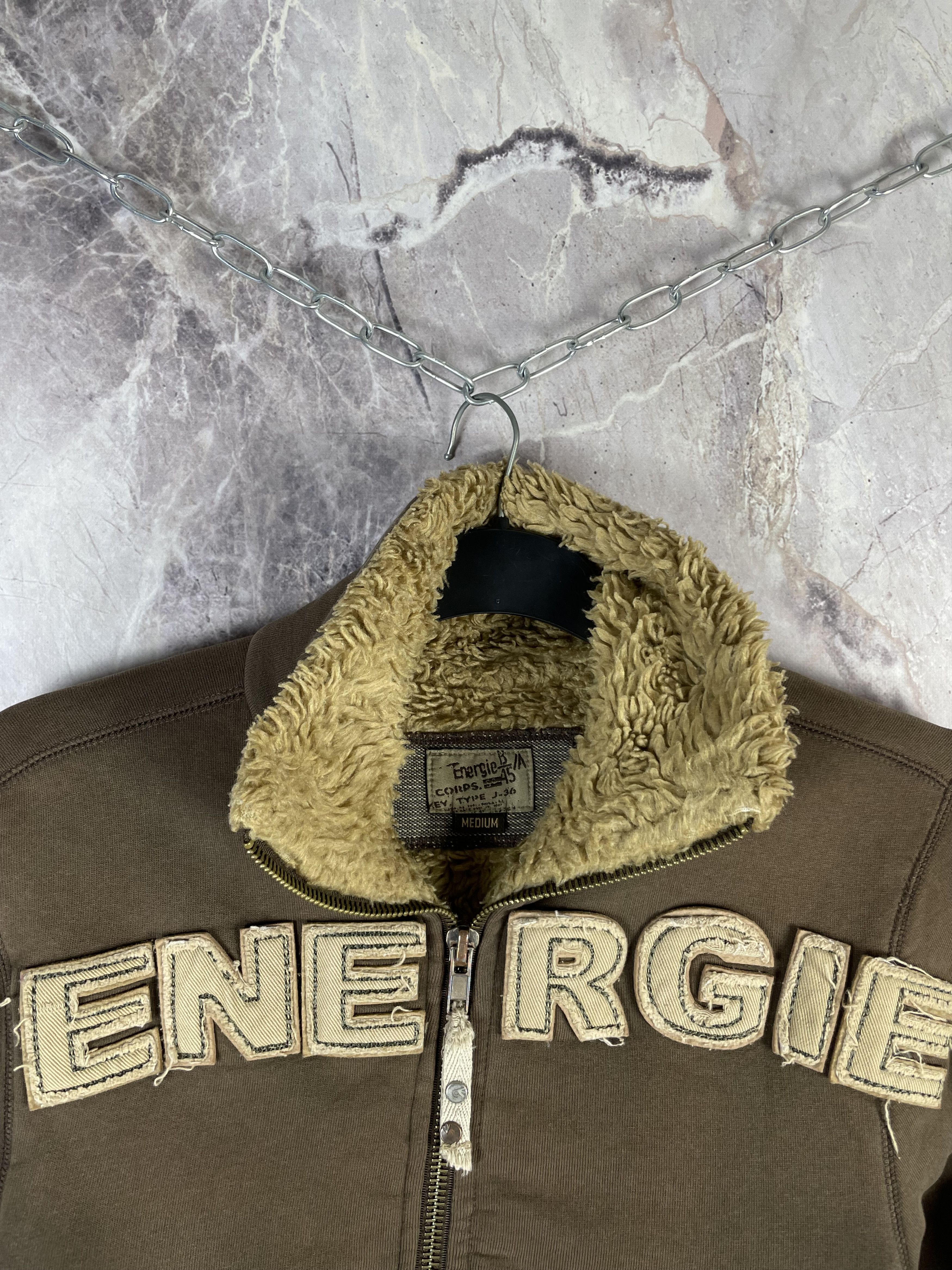 Energie Vintage Faux Fur Logo Energie by Miss Sixty Zip Hoodie Size US M / EU 48-50 / 2 - 3 Thumbnail