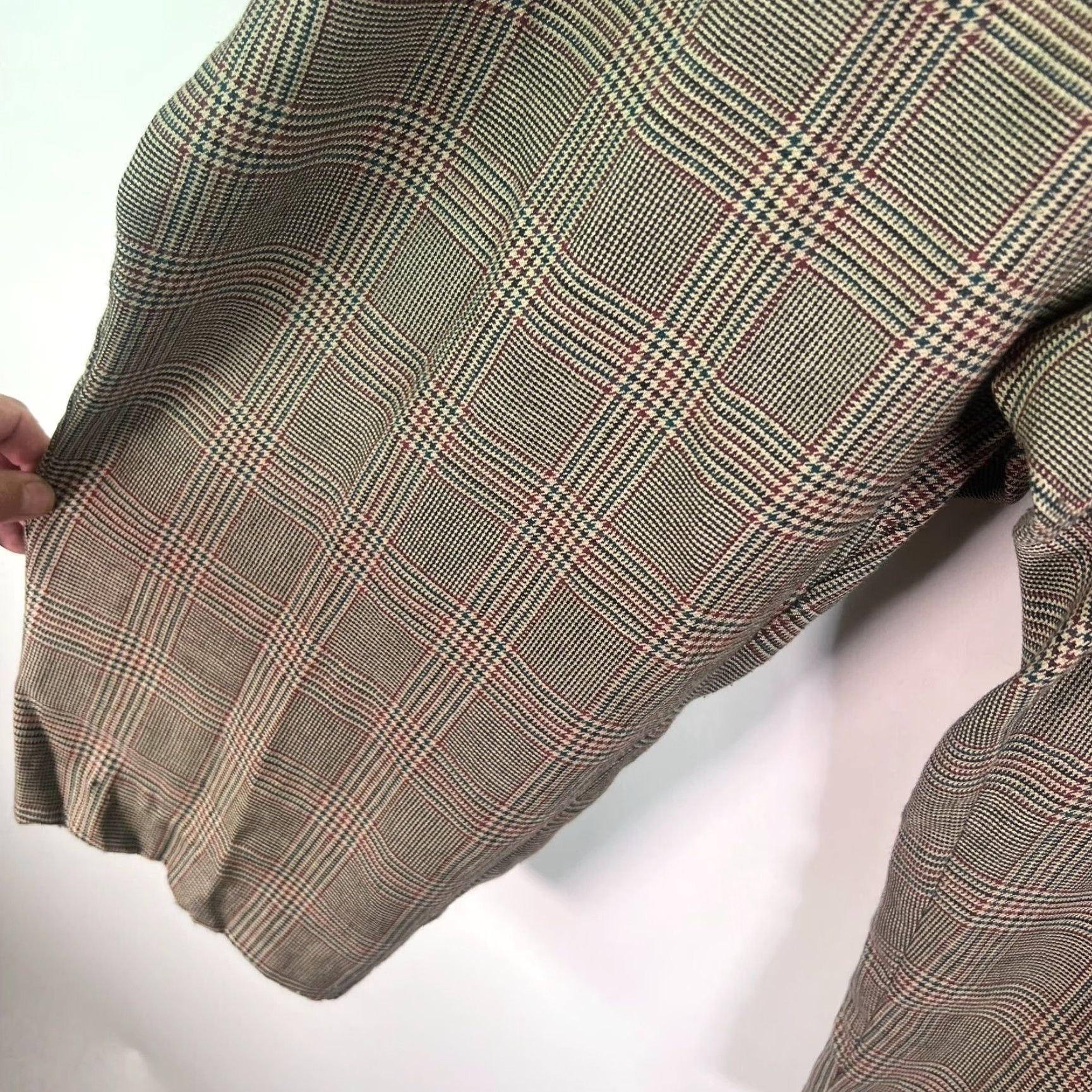 Vintage VINTAGE Sag Harbor Hounds Tooth Stretch Waist Pants Womens 22W Brown 44X23 Plaid Cropped High Rise Straight Leg 80s 90s Womens Sag Harbor Pants Size 40" / US 18 - 5 Thumbnail