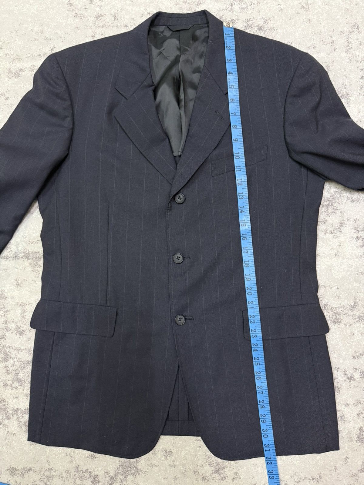 Yohji Yamamoto A.A.R Yohji Yamamoto Durban Dark Blue Stripe Blazzer Size US M / EU 48-50 / 2 - 19 Thumbnail