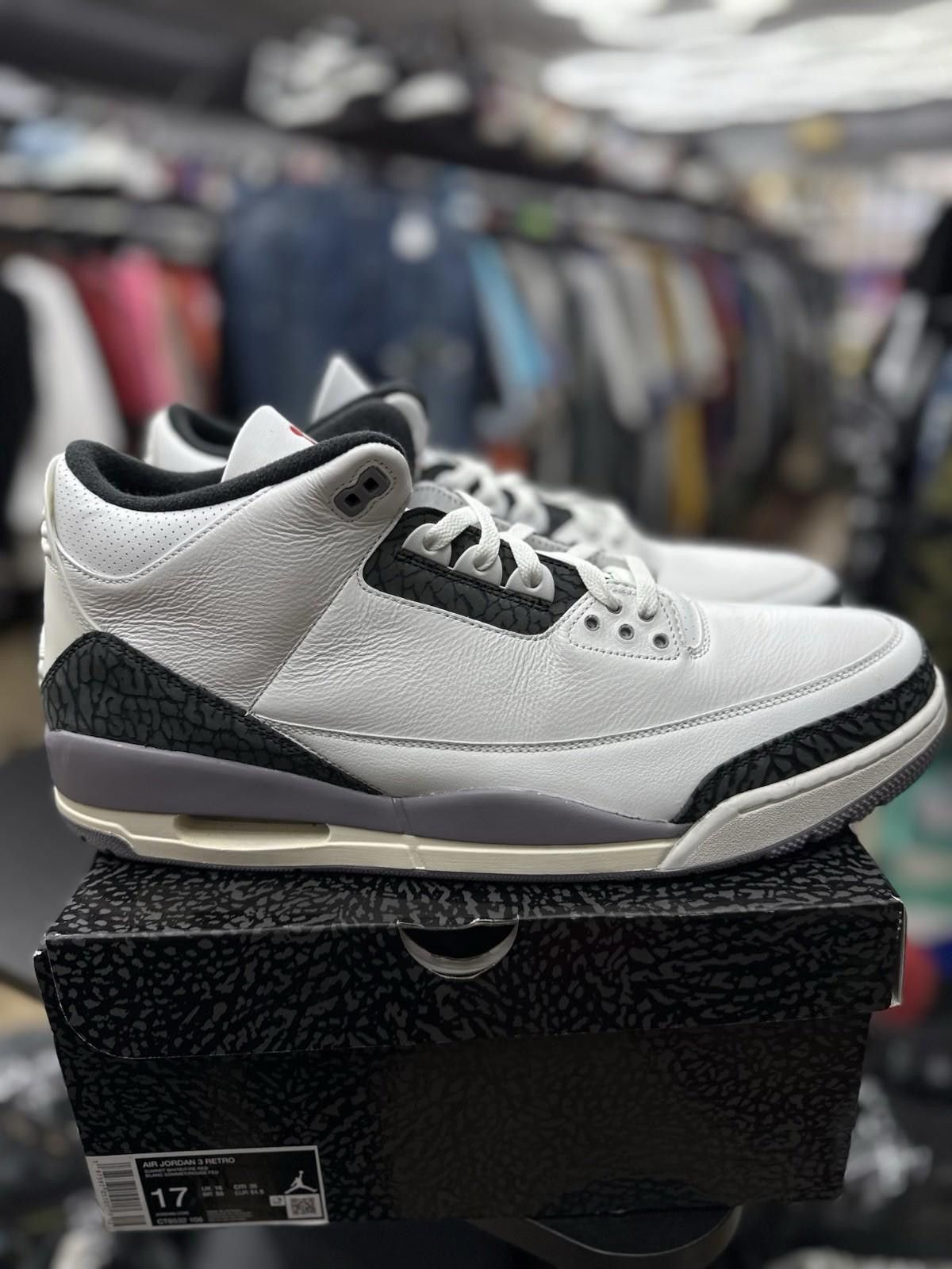 Nike Size 17 Nike Air Jordan 3 Retro Summit White Fire Red Mens Size US 15 / EU 48 - 11 Thumbnail