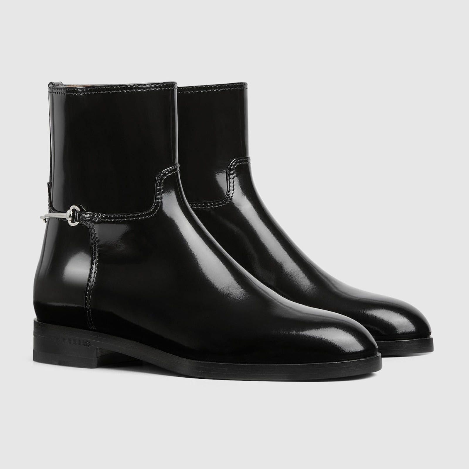 Gucci Slim Horsebit Leather Ankle Boot SIZE