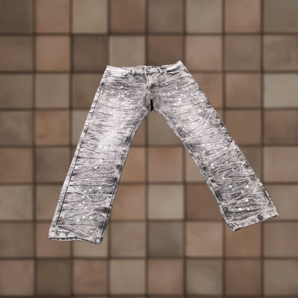 Southpole Southpole Jeans Men 36 X 30 Denim Skinny Paint Splatter Grunge Y2K Mens Jeans Regular Fit Gray Color, Stretch, Distressed Denim, 90s Style, Skater Size US 38 / EU 54 - 1 Thumbnail