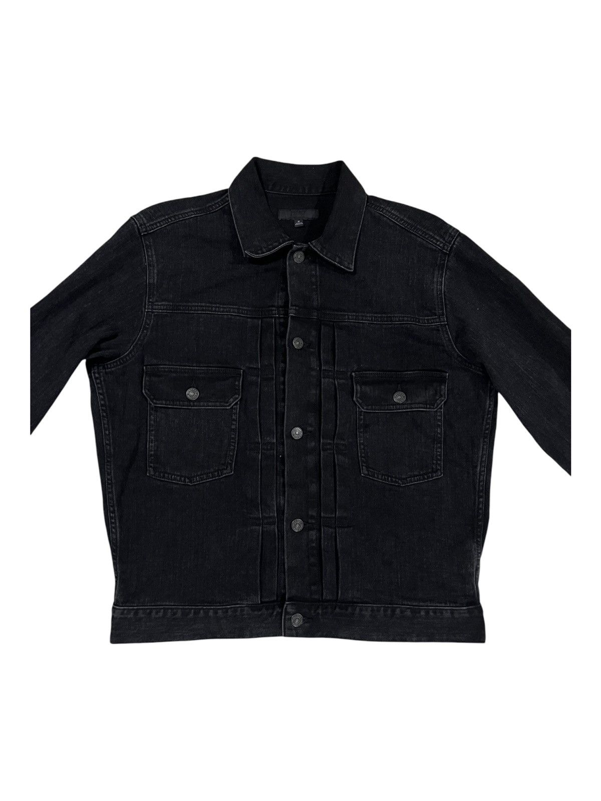 Indigo × Japanese Brand × Uniqlo LVC Style Type II Super Black Pleated Denim Jacket Uniqlo Size US M / EU 48-50 / 2 - 3 Thumbnail