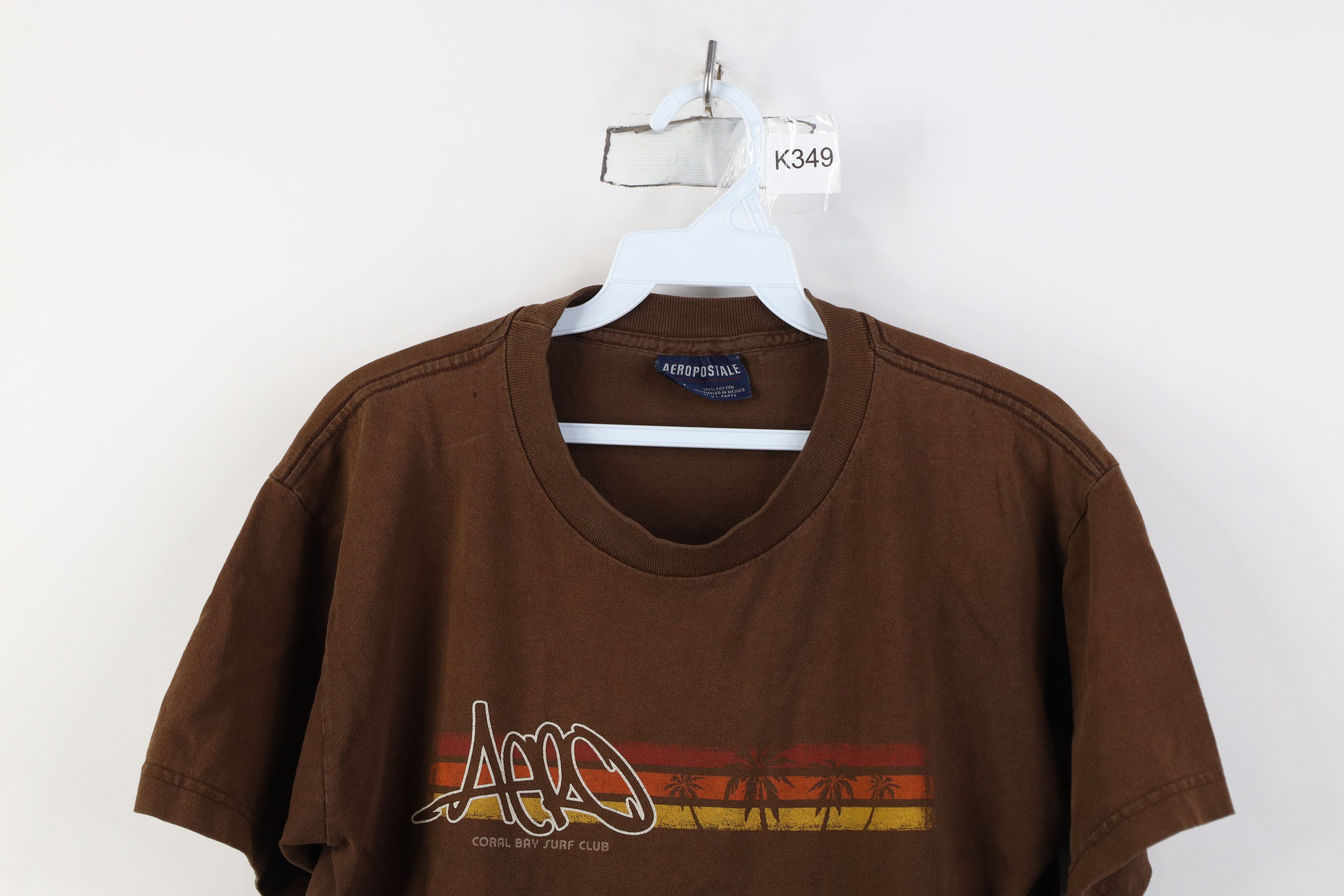 Aeropostale Vintage 90s Y2K Aeropostale Spell Surf Beach T-Shirt Brown Size US M / EU 48-50 / 2 - 2 Thumbnail