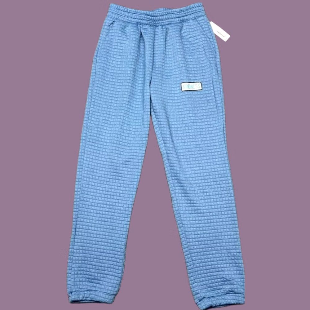 Vintage Rue21 Boyfriend Jogger Pants Womens M Blue Pockets Elastic Waist Quilted New Size 29" - 1 Thumbnail