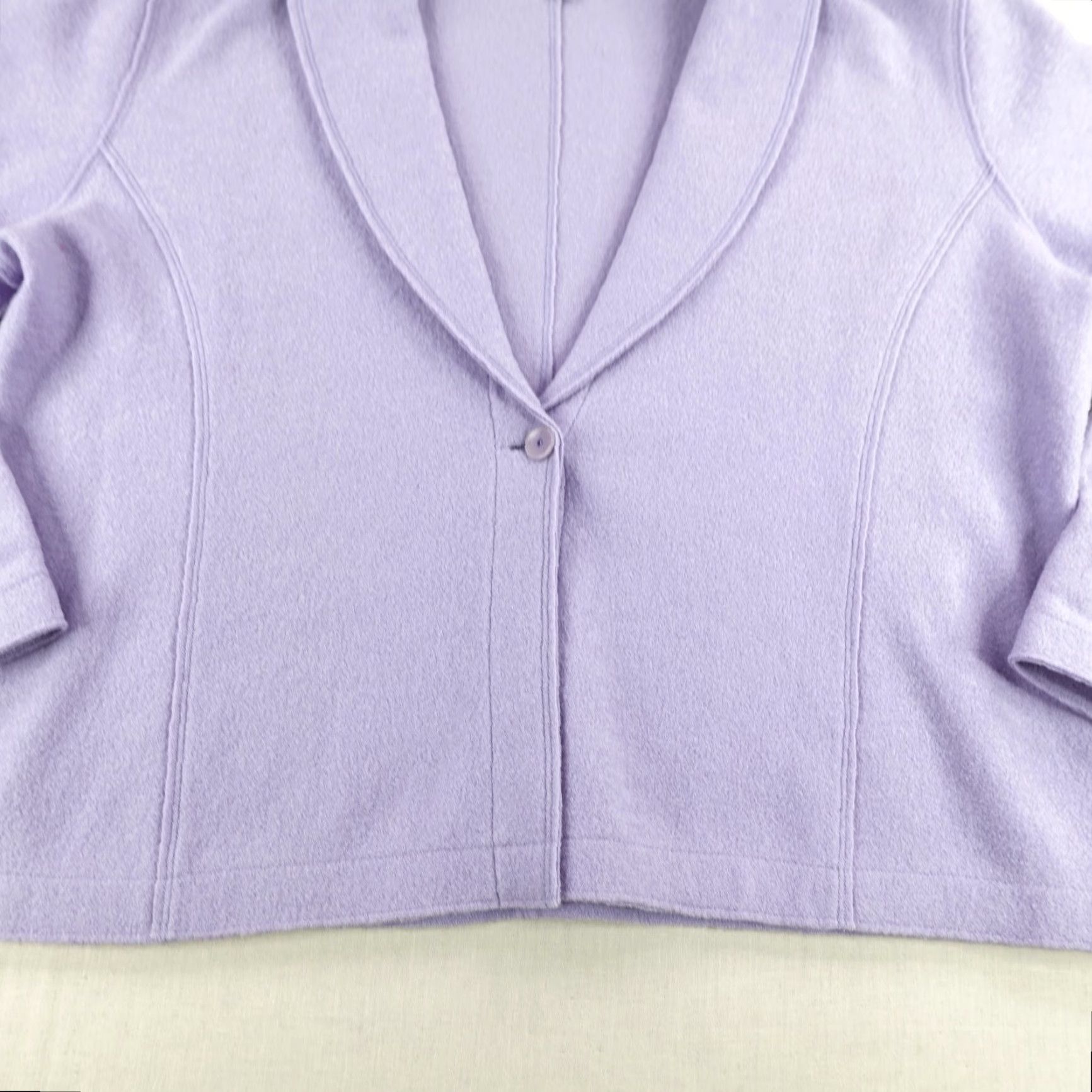 Eileen Fisher VINTAGE Eileen Fisher Blazer Jacket Womens XL Wool Blend Crop Classic Long Sleeve Purple Basic Coat Size XL / US 12-14 / IT 48-50 - 3 Thumbnail