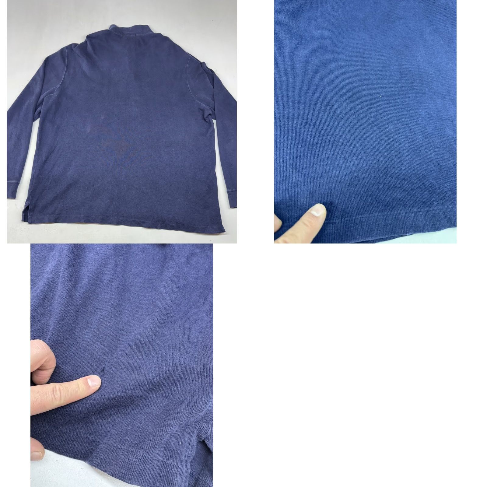 Polo Ralph Lauren Polo Ralph Lauren Blue Estate-Rib Cotton 1/4 Zip Pullover Flesh Pony XXL Mens Size US XXL / EU 58 / 5 - 8 Thumbnail