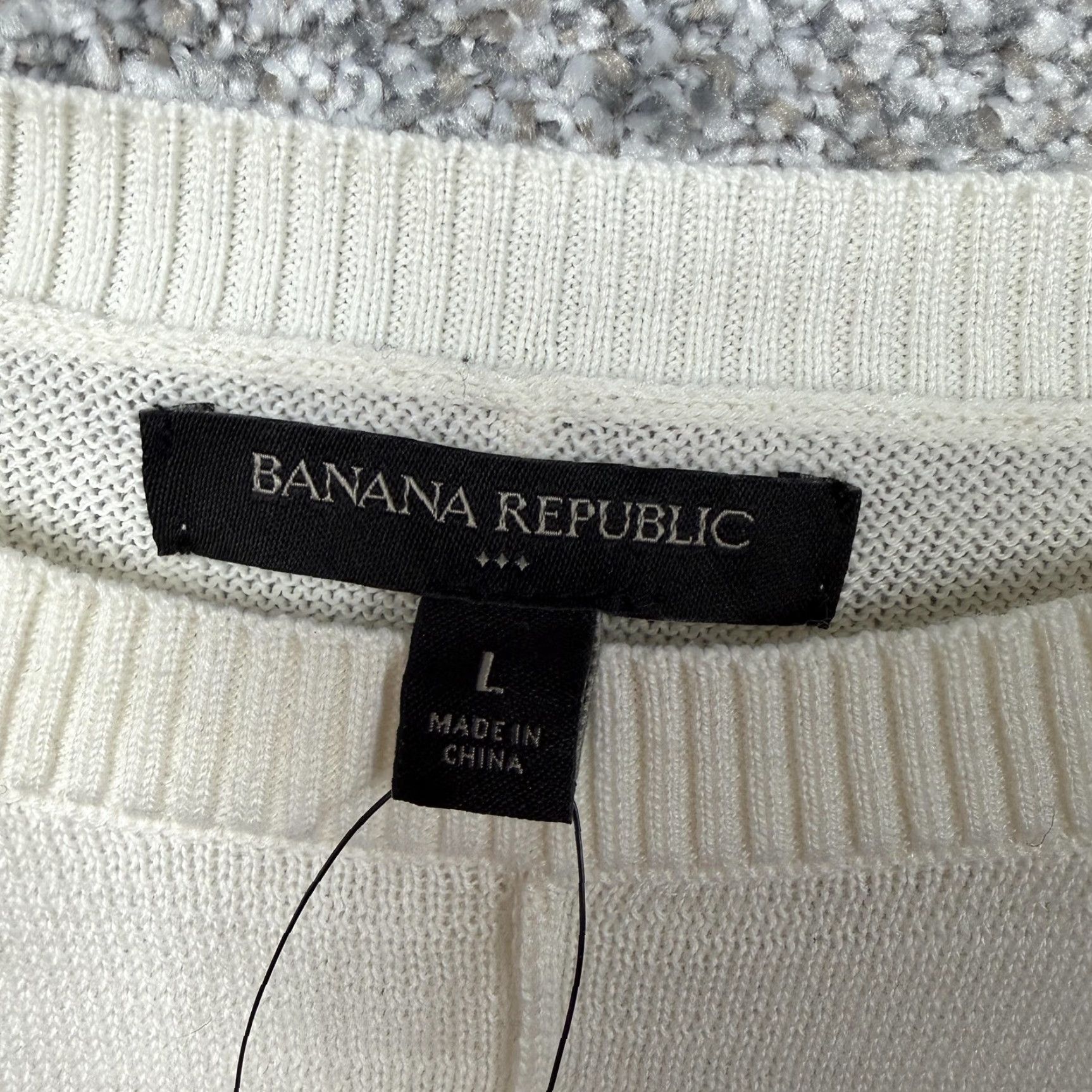 Banana Republic Banana Republic Sweater Womens L White Crew Neck Clean Girl Minimalist Layering Size L / US 10 / IT 46 - 7 Thumbnail