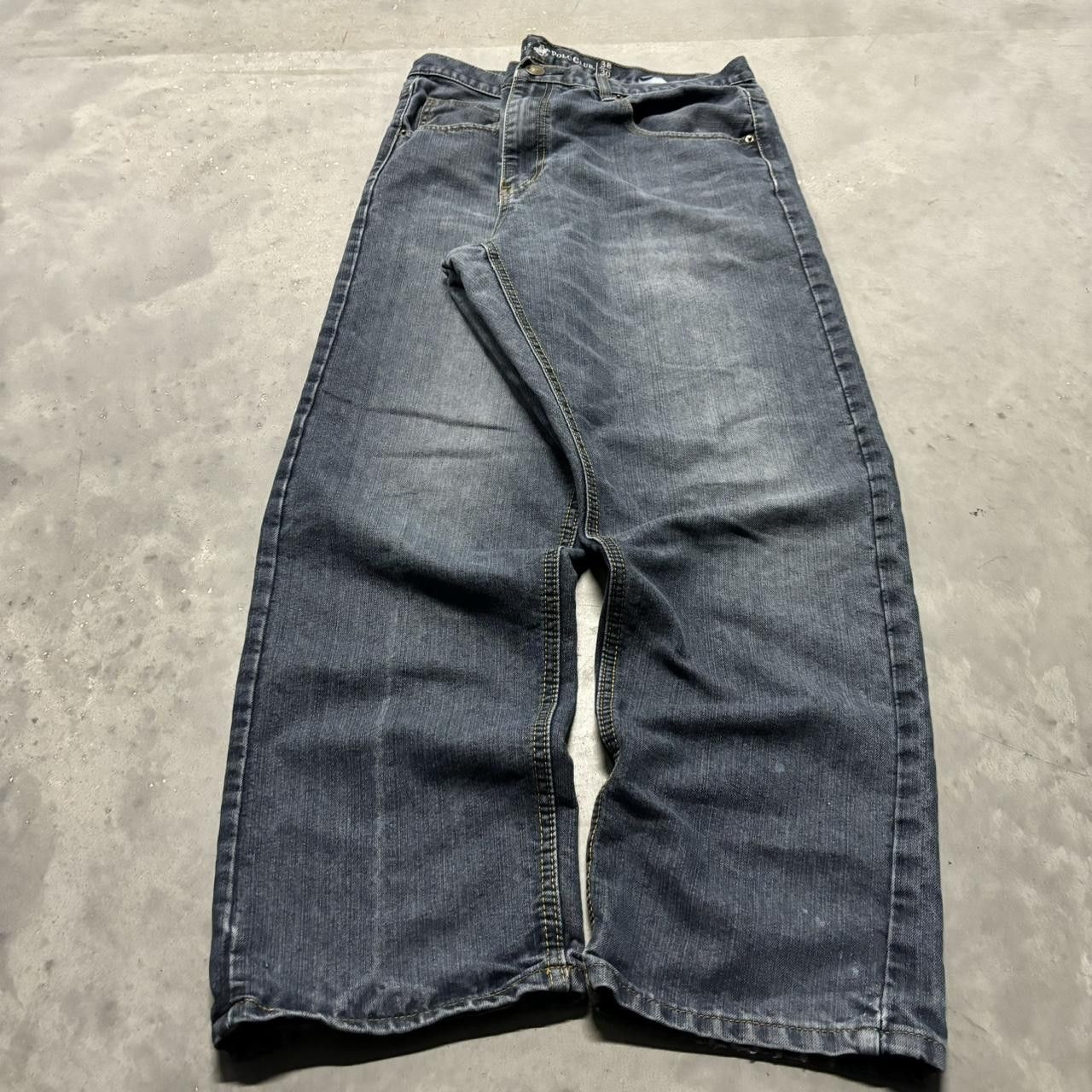 Japanese Brand × Vintage Crazy Vintage Y2K/2000s Grunge Dark Wash Denim Jeans! Size US 38 / EU 54 - 3 Thumbnail