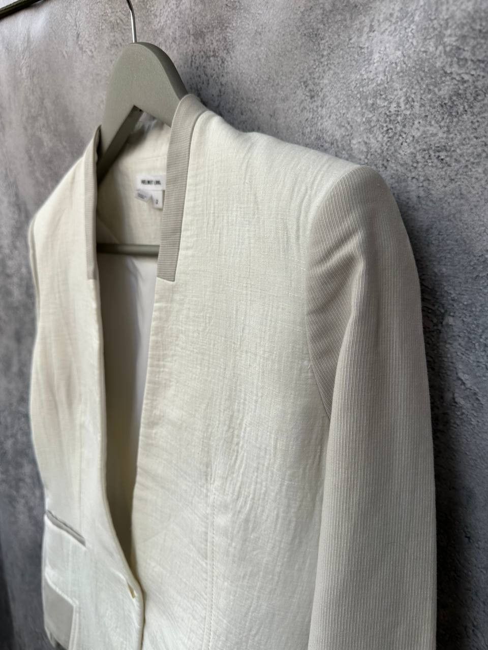 Helmut Lang × Japanese Brand Helmut Lang Textured Blazer Linen Blend One Button Jacket Size XS / US 0-2 / IT 36-38 - 6 Thumbnail