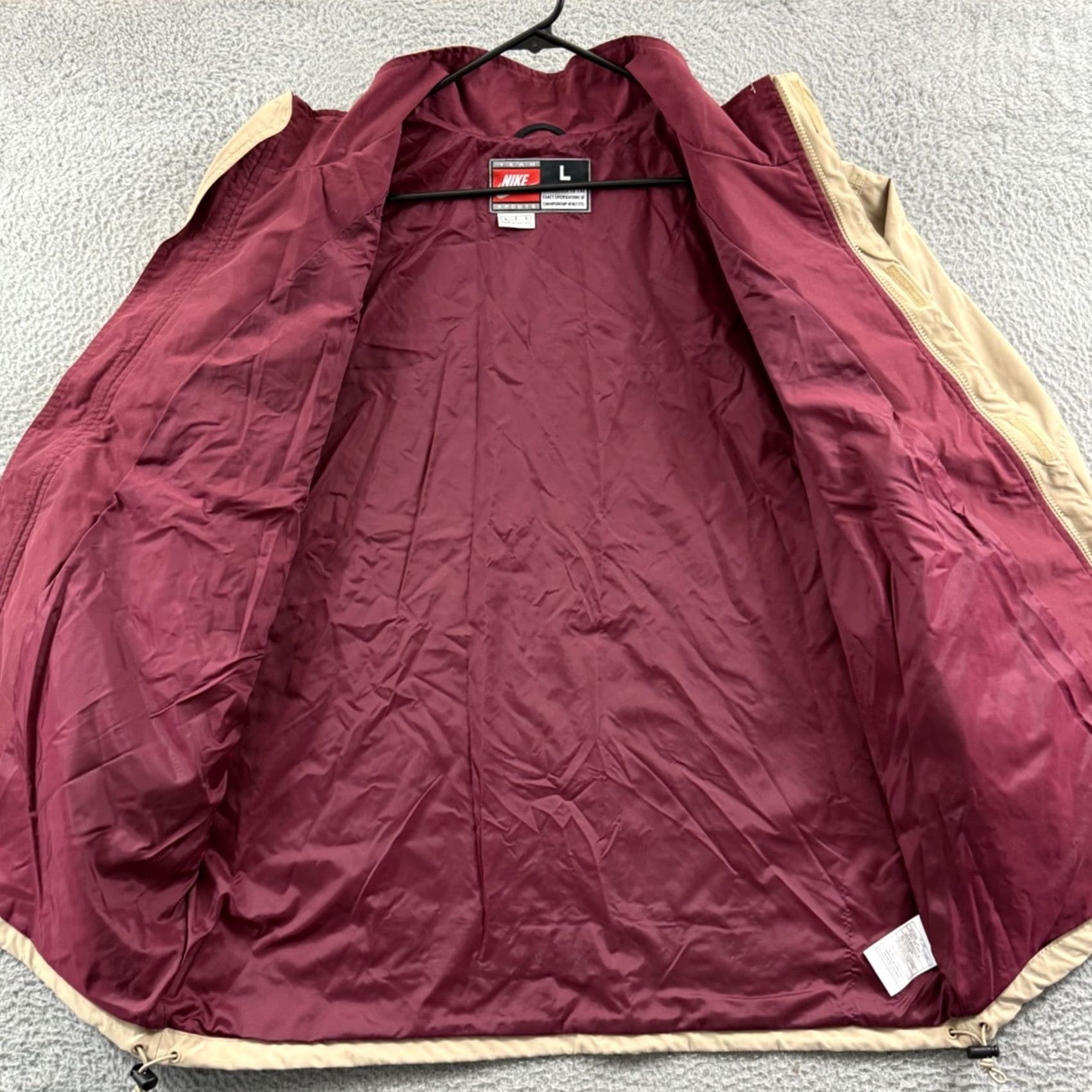 Nike VINTAGE Nike Florida State Seminoles Jacket Mens Large Beige Full Zip 90s Football Size US L / EU 52-54 / 3 - 7 Thumbnail