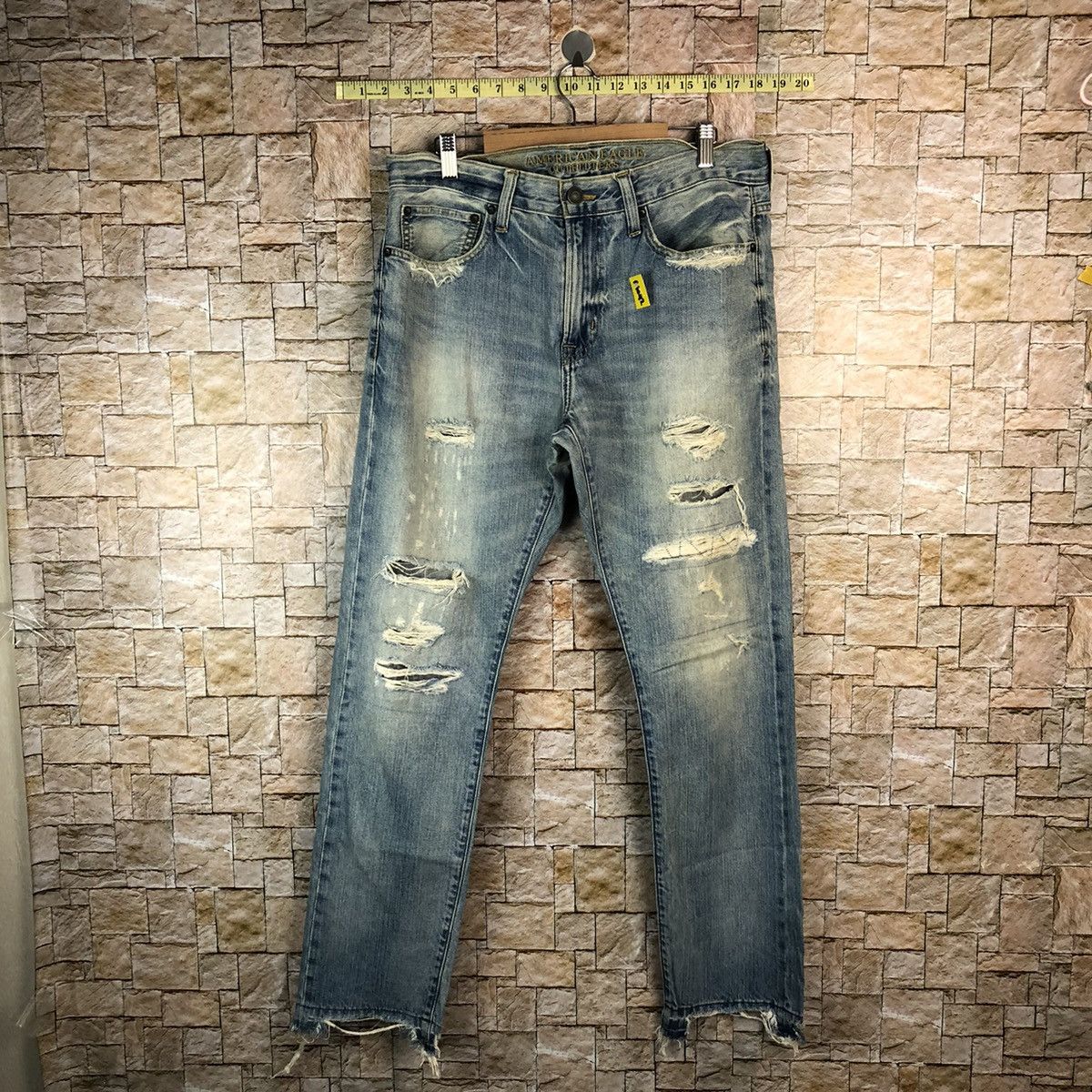 Japanese Brand Eagle American Outfitters Distressed Denim Pants #A1042 Size US 32 / EU 48 - 1 Thumbnail