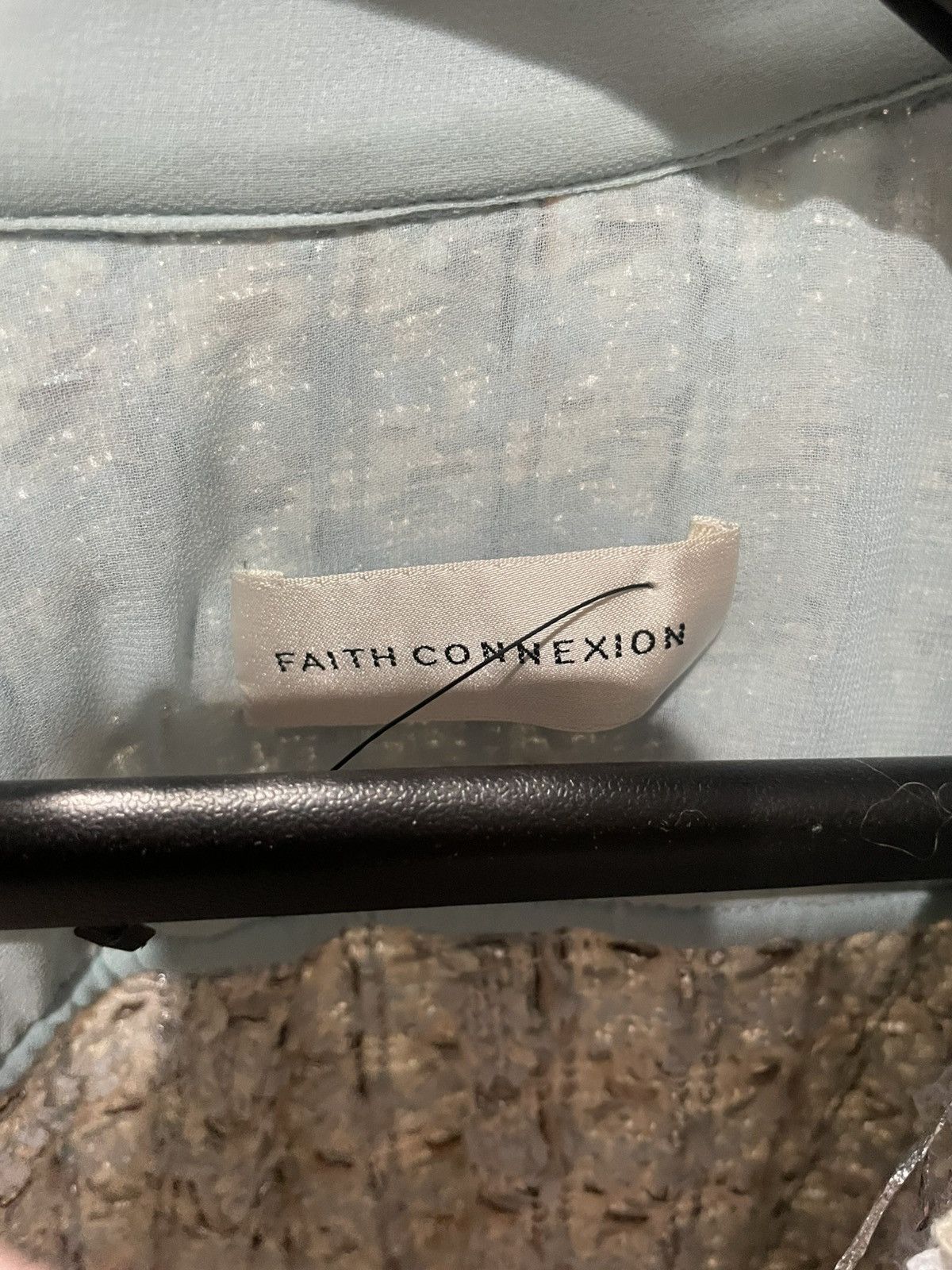Faith Connexion Oversized Tweed Blue Jacket/Shirt Size US XS / EU 42 / 0 - 2 Thumbnail