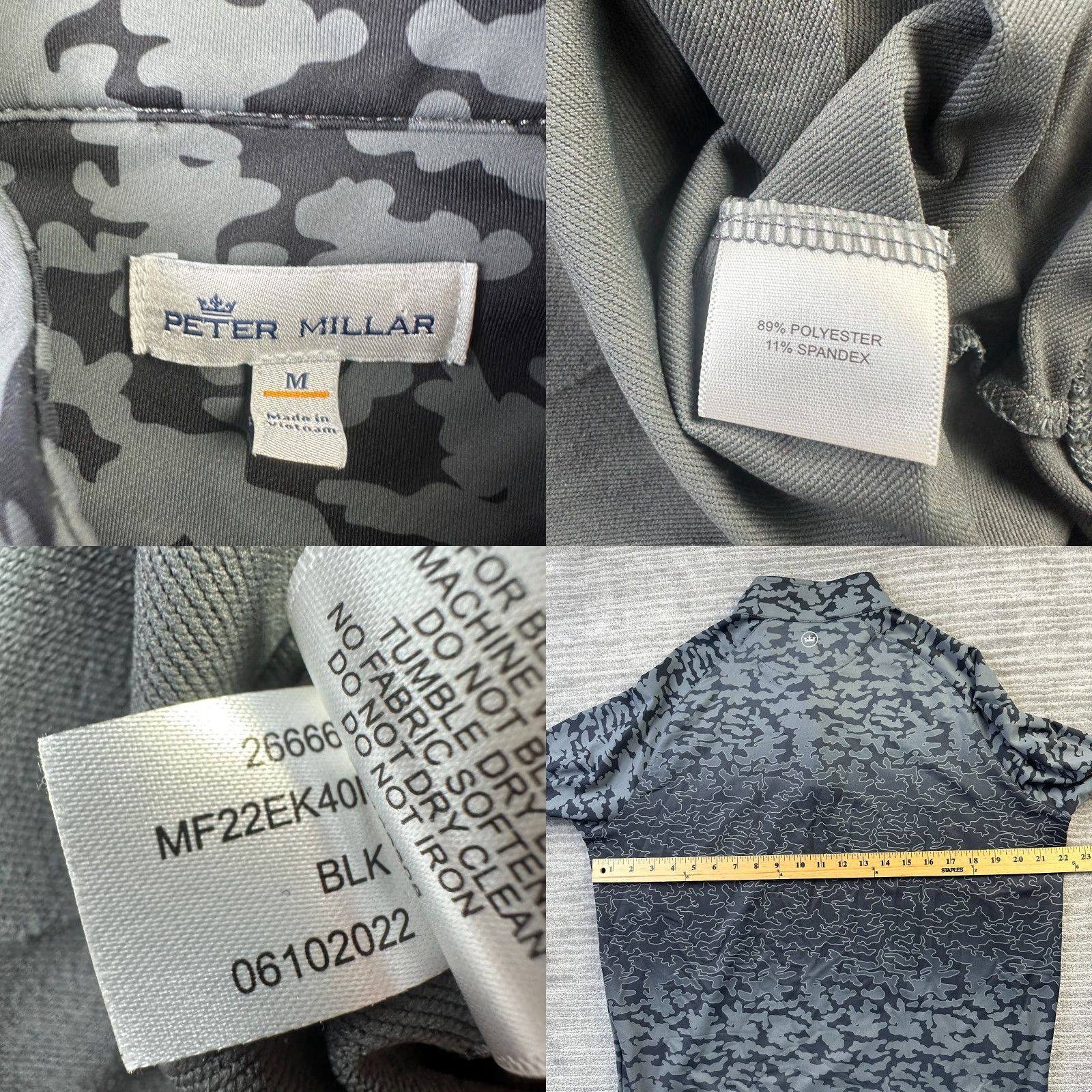 Peter Millar Peter Millar Sweater Mens Medium Camo Quarter Zip Crown Sport Golf Lake Nona Size US M / EU 48-50 / 2 - 8 Thumbnail