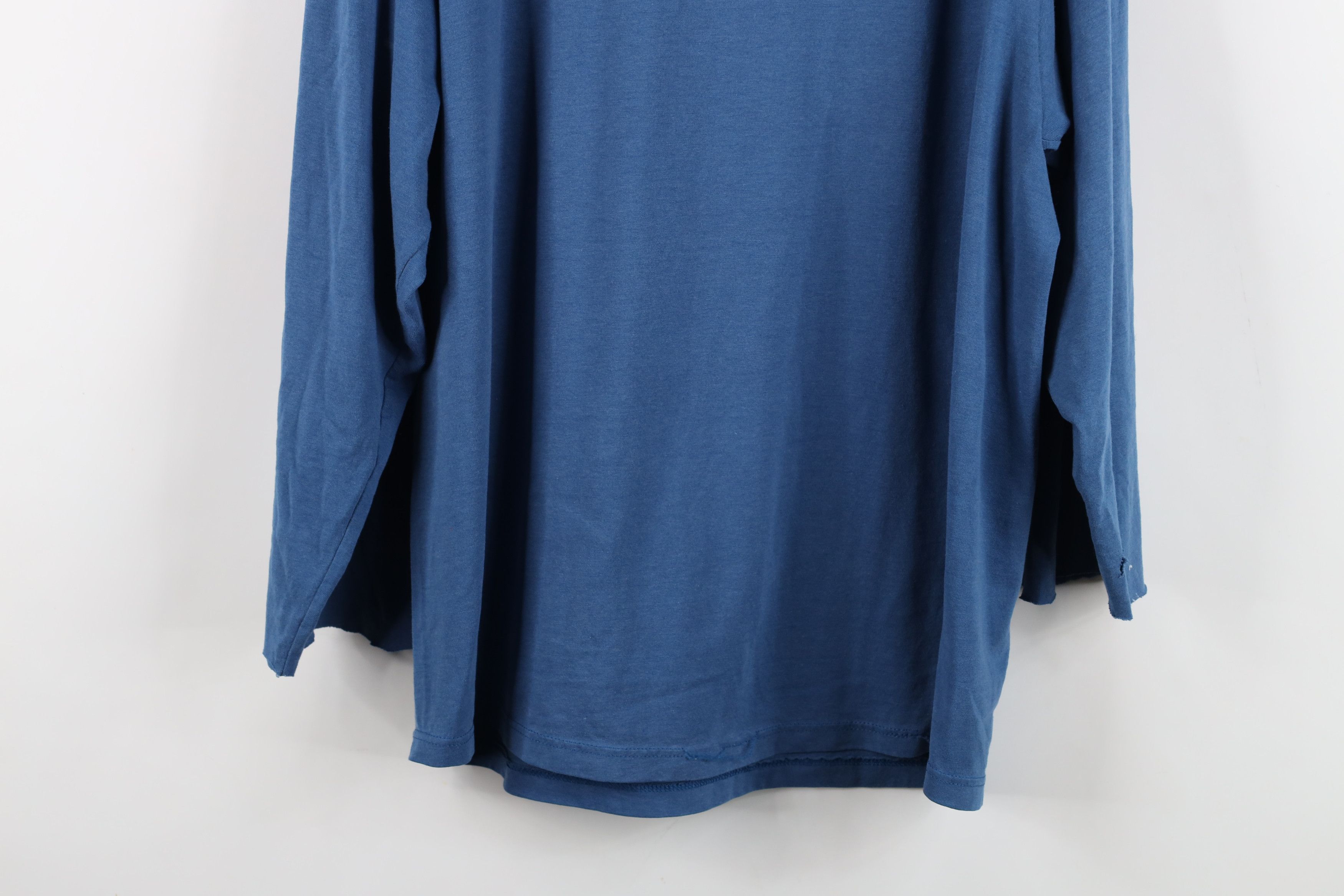 Vintage Vintage 90s Streetwear Heavy Off 3/4 Sleeve T-Shirt Blue USA Size US L / EU 52-54 / 3 - 13 Thumbnail