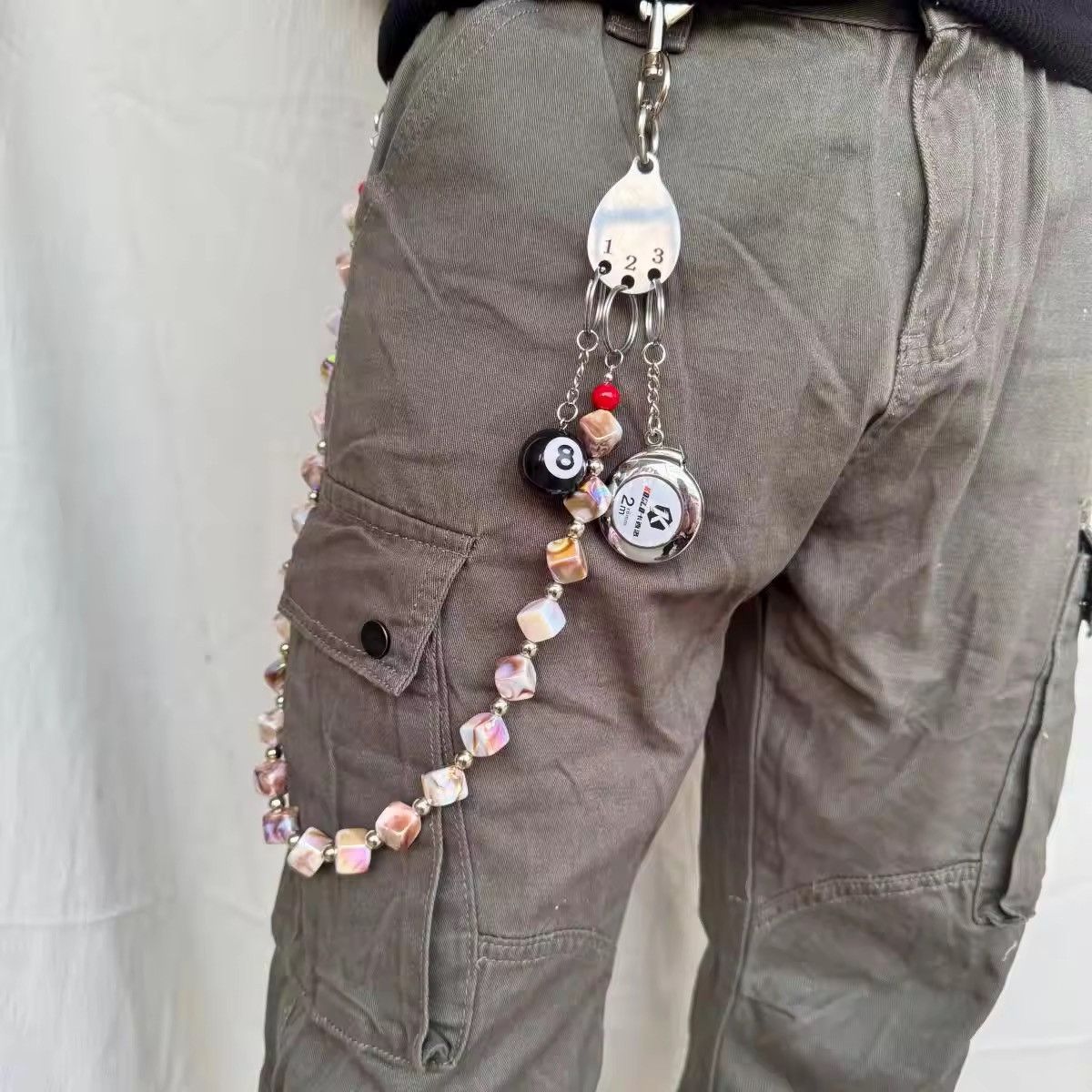 Other Colorful Square Beads Fashion Jeans Wallet Chain Size ONE SIZE - 1 Thumbnail