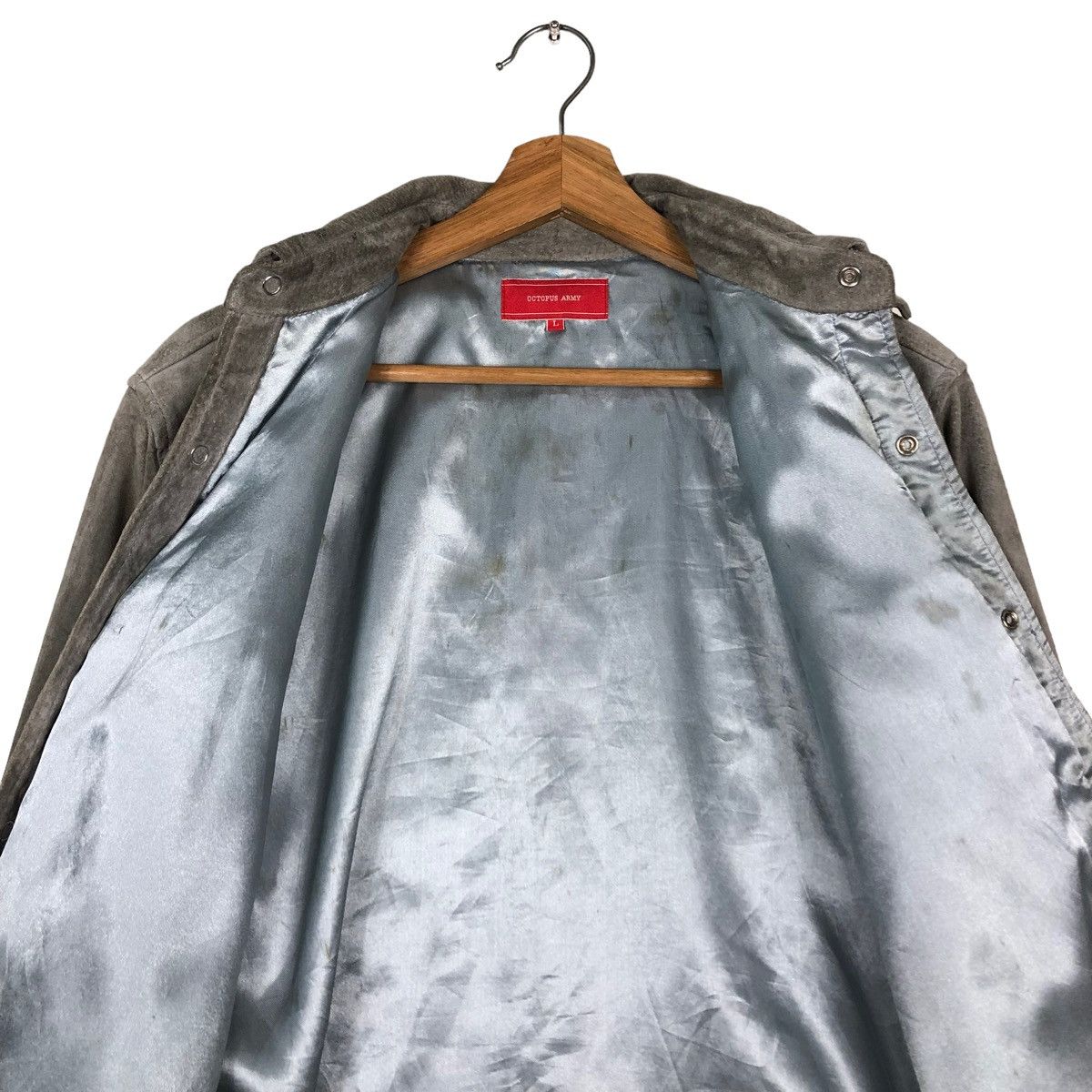 Vintage 🔥VINTAGE SHIRT LEATHER JACKET OCTOPUS ARMY MILITARY Size US L / EU 52-54 / 3 - 14 Thumbnail