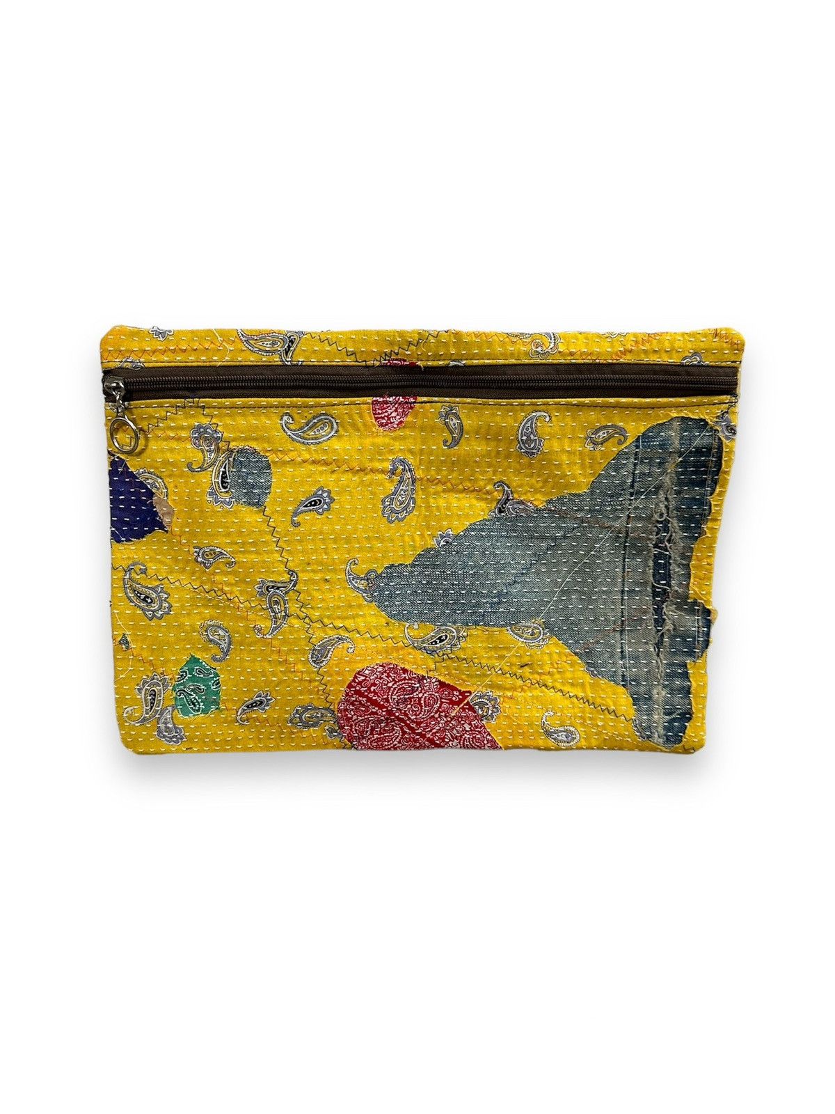 Handmade Custom Made Distressed Boro Patchwork Paisley cutch bag Size ONE SIZE - 6 Thumbnail