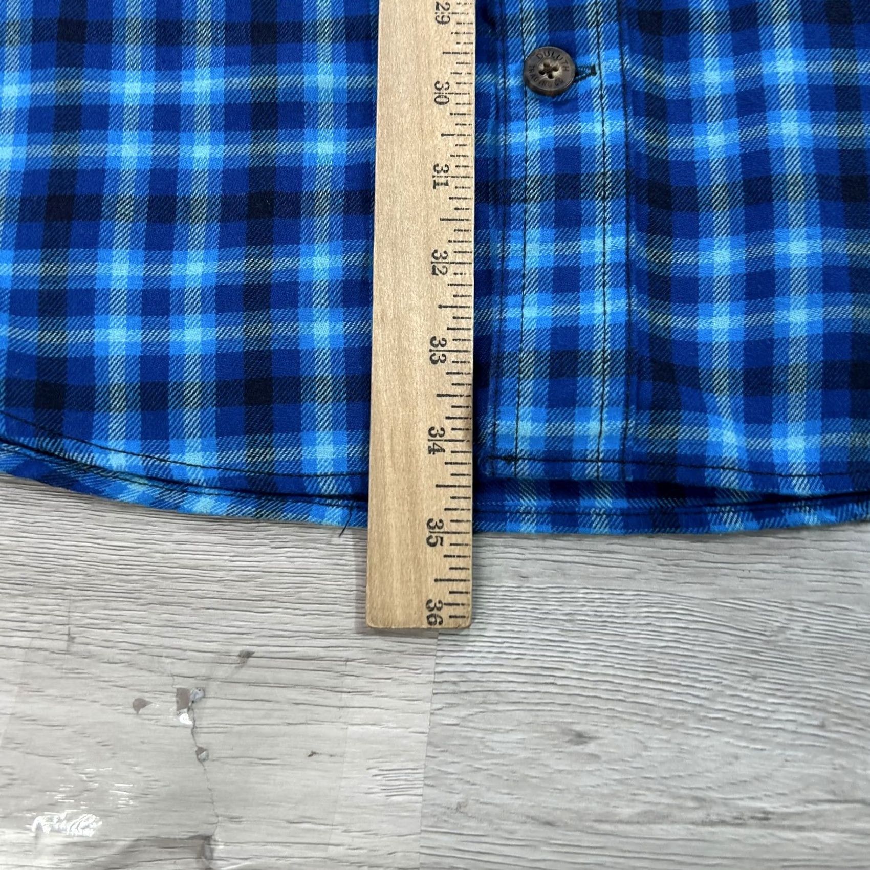 Duluth Trading Company Duluth Trading Co Shirt Mens LT Blue Plaid Flannel Button Up Casual Workwear Big & Tall Size US L / EU 52-54 / 3 - 6 Thumbnail