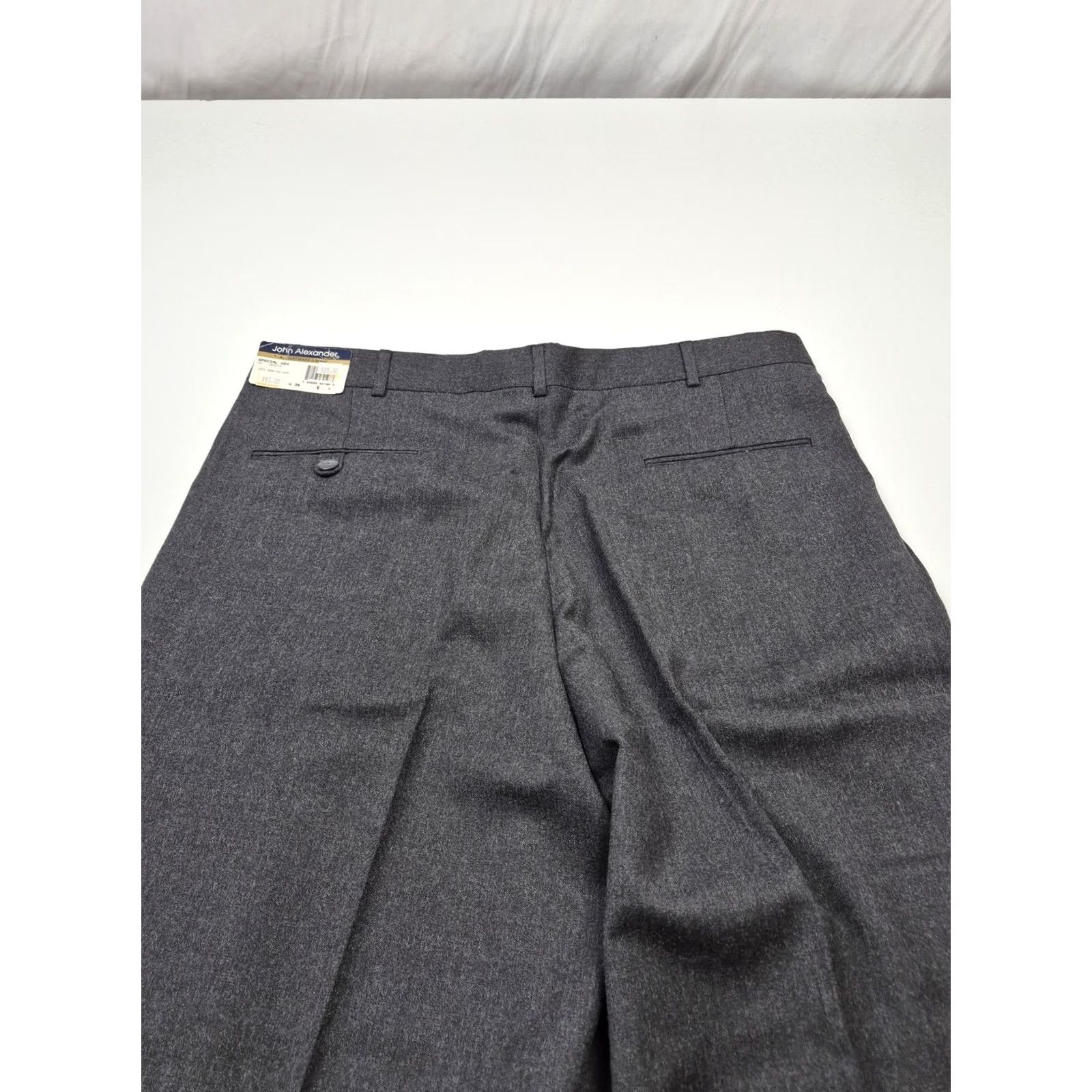 Vintage VTG John Alexander Dress Pants Men's 38x36 Gray Wool Pleated Unhemmed NWT Size US 38 / EU 54 - 7 Thumbnail