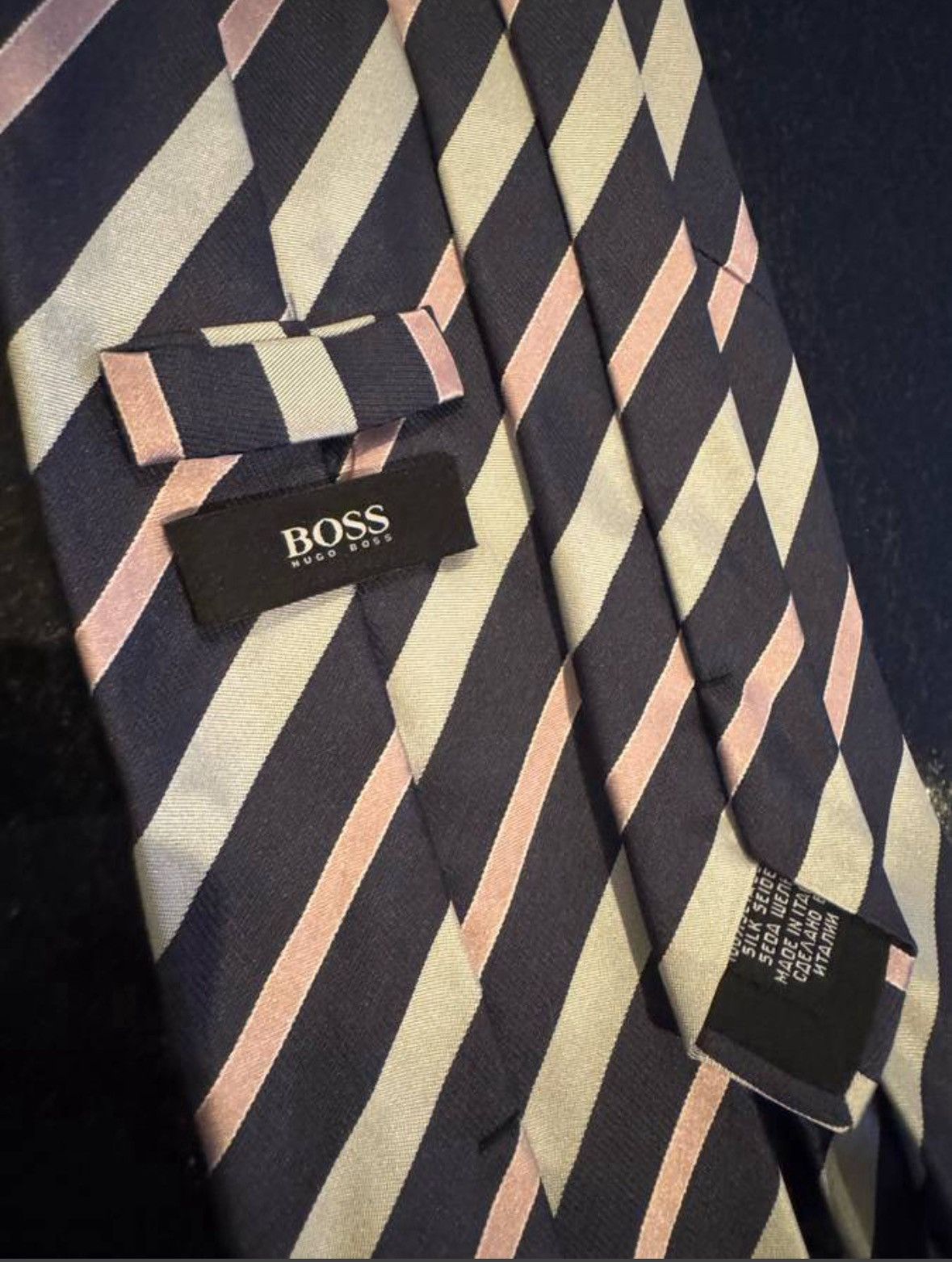 Hugo Boss Striped Hugo Boss 100% Silk Tie Size ONE SIZE - 4 Thumbnail