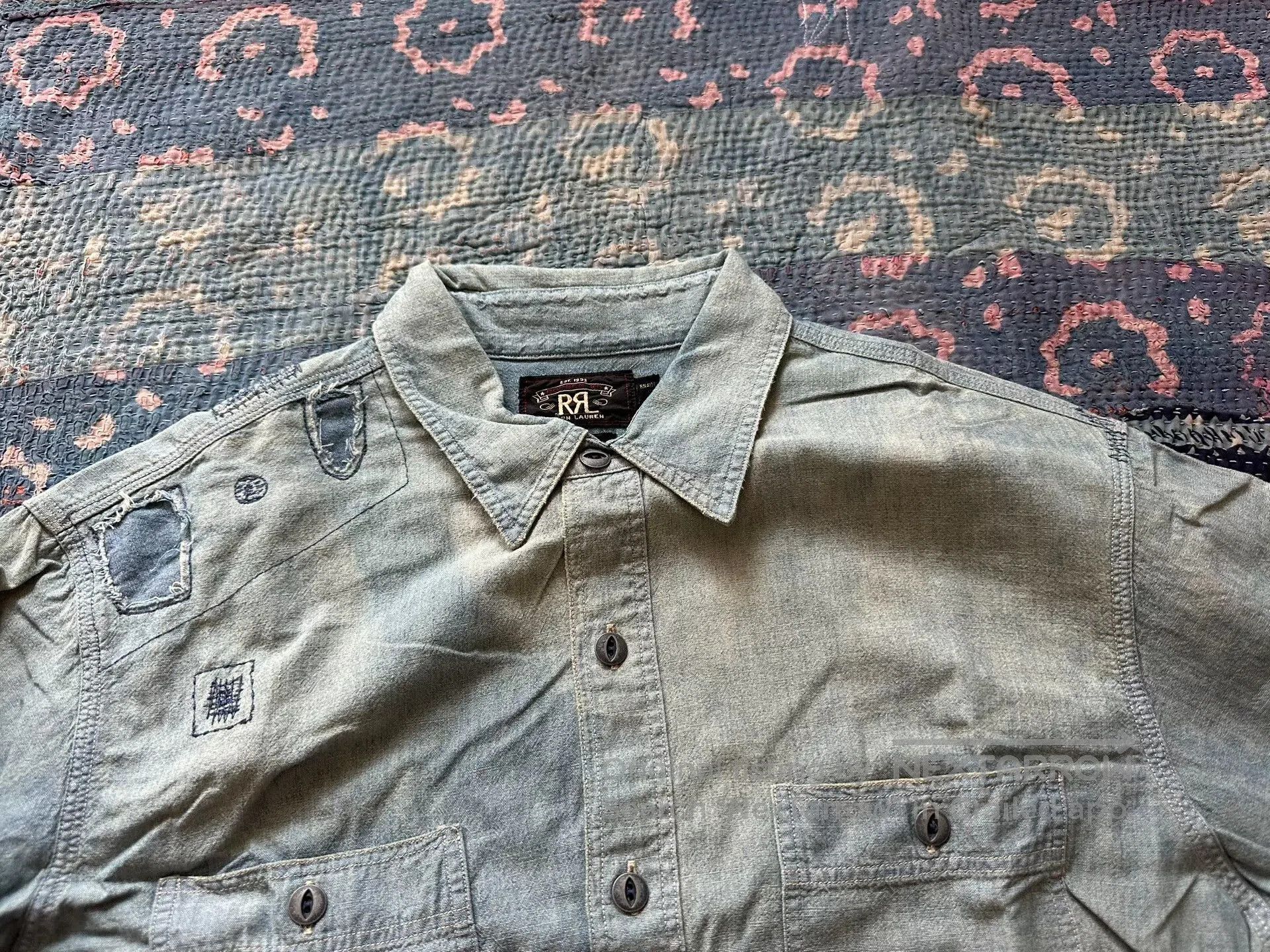 RRL Ralph Lauren rrl patchwork vintage long sleeve shirt. Size US L / EU 52-54 / 3 - 3 Thumbnail