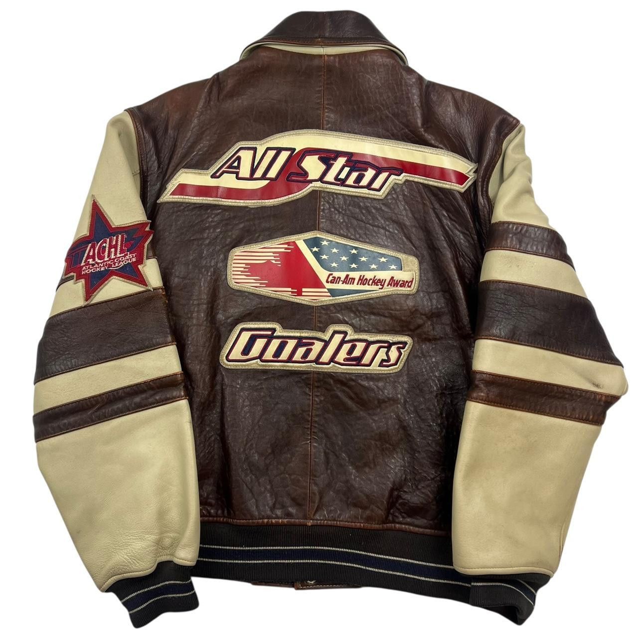 Avirex Vintage Avirex Hockey All Star Goalers Leather Jacket Small Size US S / EU 44-46 / 1 - 2 Thumbnail
