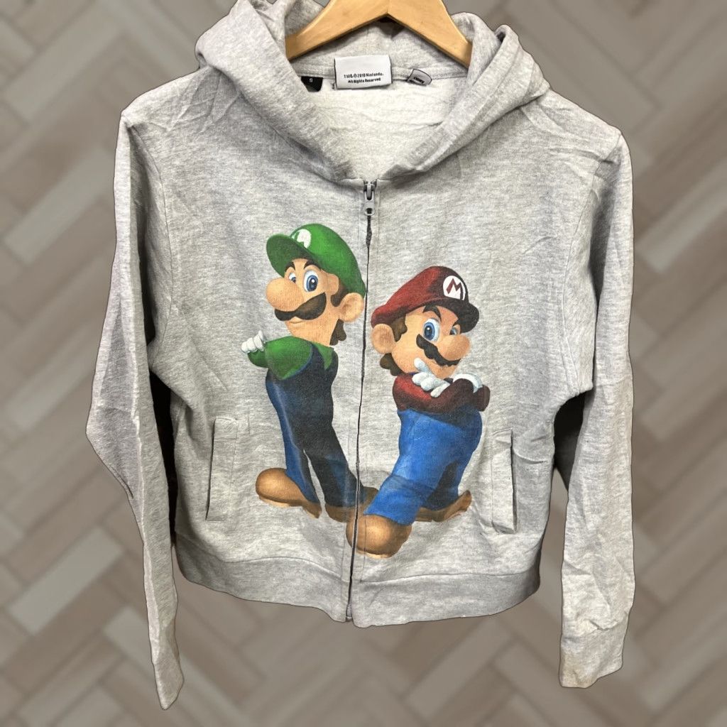 Nintendo VINTAGE Nintendo Hoodie Mens Gray Small Zip Up Sweatshirt Crew Neck 2009 Retro All Seasons Logo Size US S / EU 44-46 / 1 - 1 Thumbnail