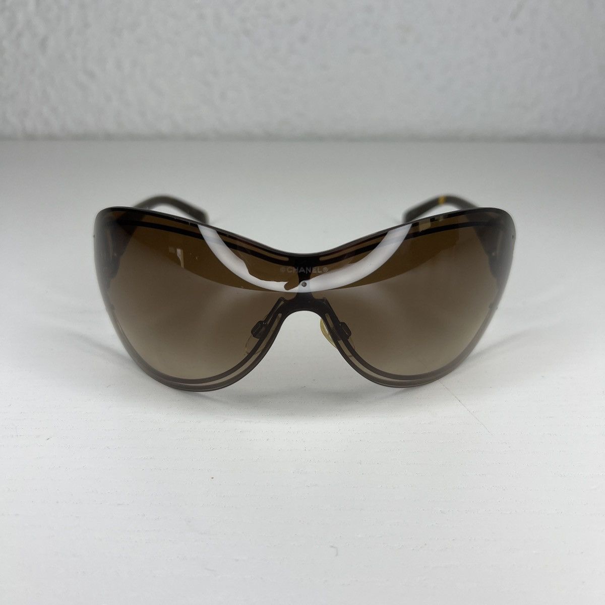 Chanel Chanel CC Oversized Brown Sunglasses Brown Fade Y2K Retro Size ONE SIZE - 3 Thumbnail