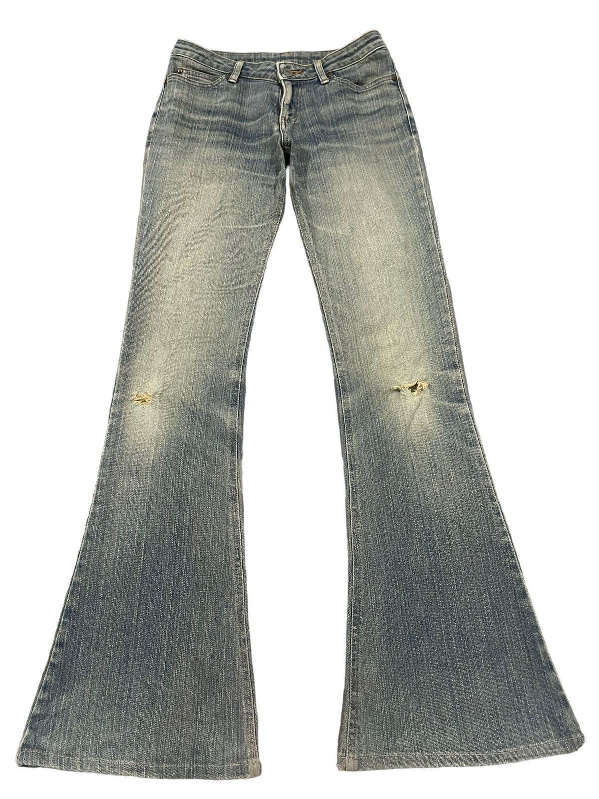 image of Designer Vintage Blue Wash Style Flare Jeans, Women's (Size 26)