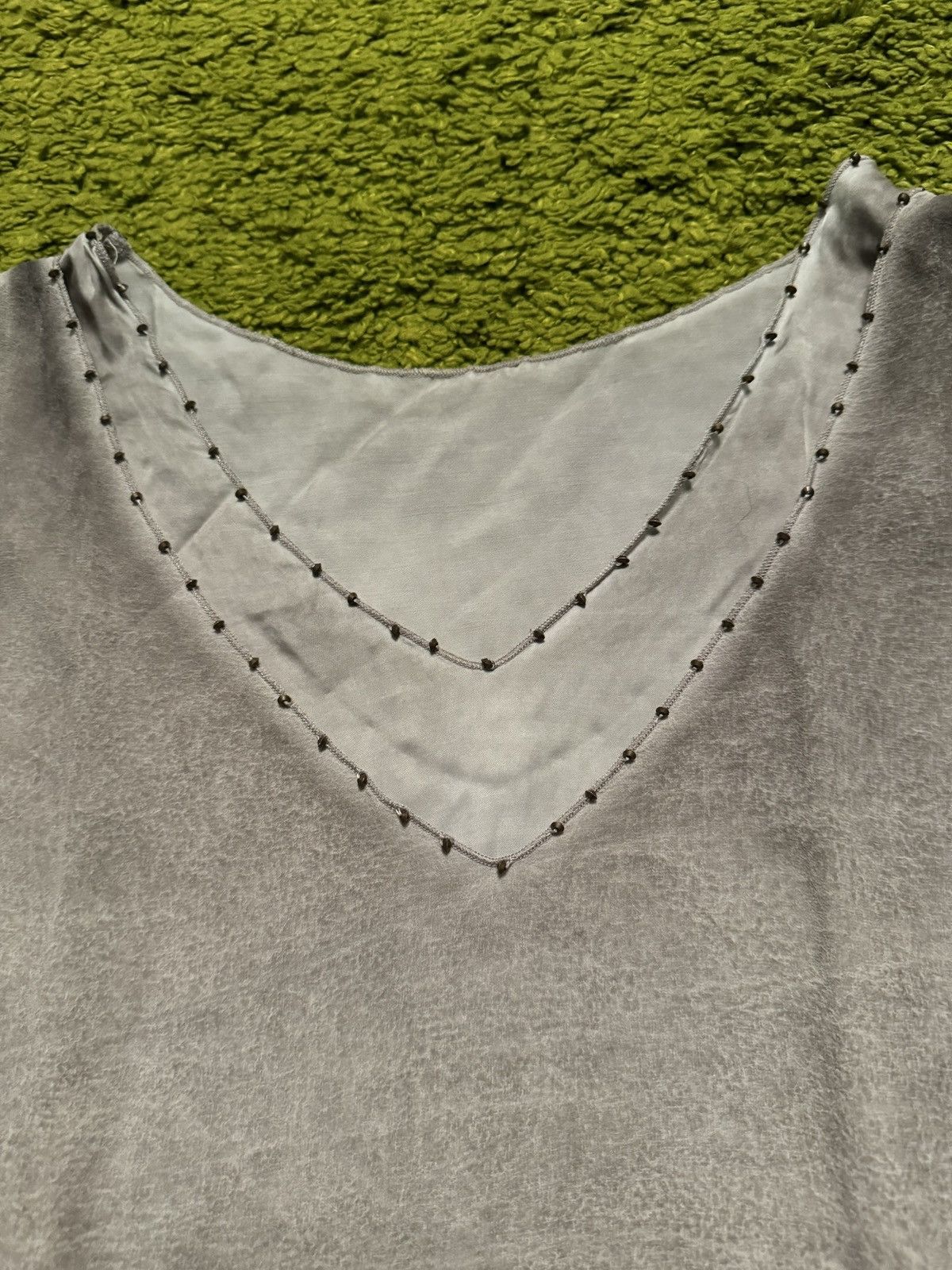 Designer Nile avant garde 100% silk washed graphite grey tank top Size M / US 6-8 / IT 42-44 - 5 Thumbnail