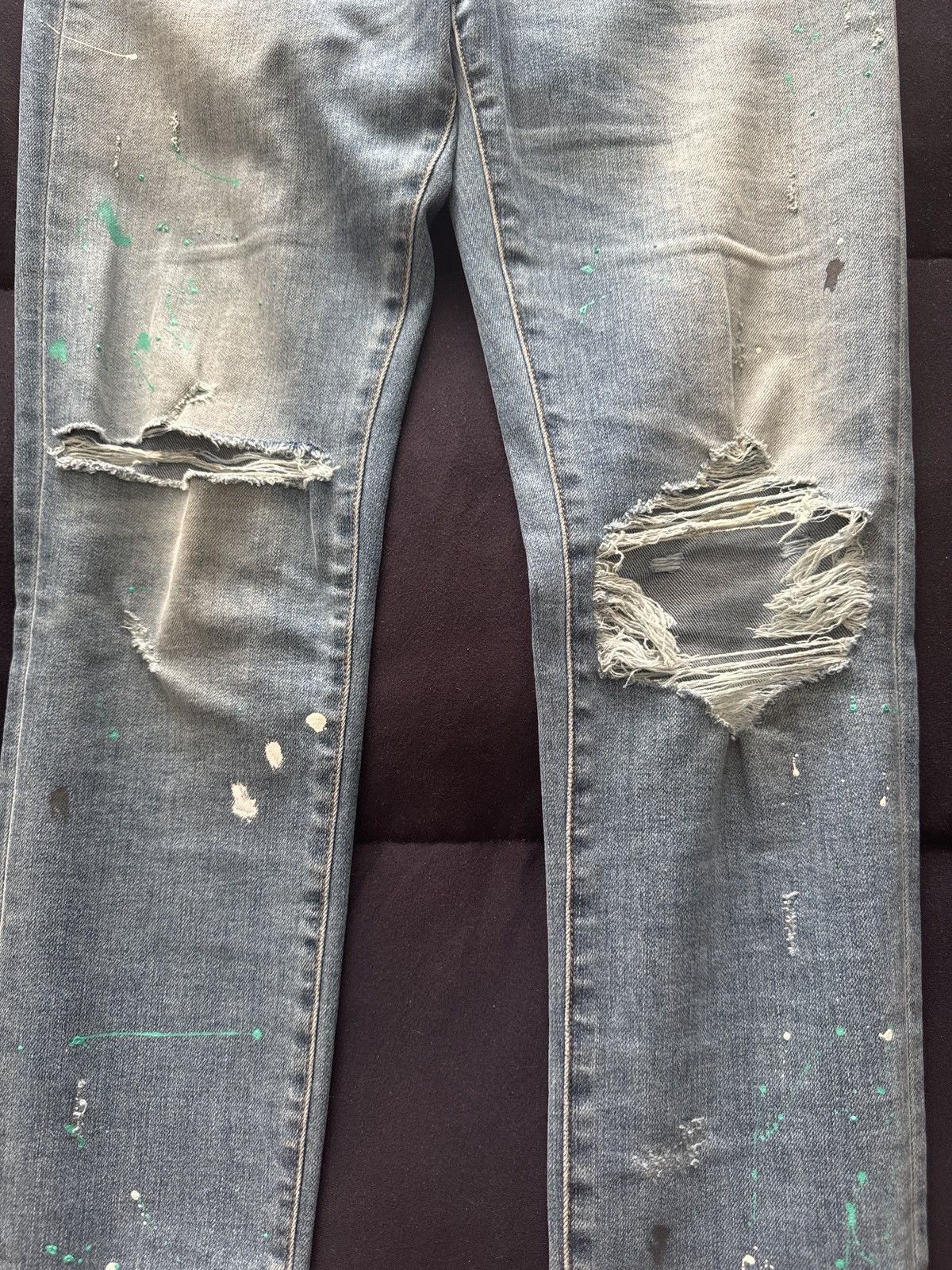 Amiri AMIRI Denim Size 31 Teal Distressing Size US 31 - 3 Thumbnail
