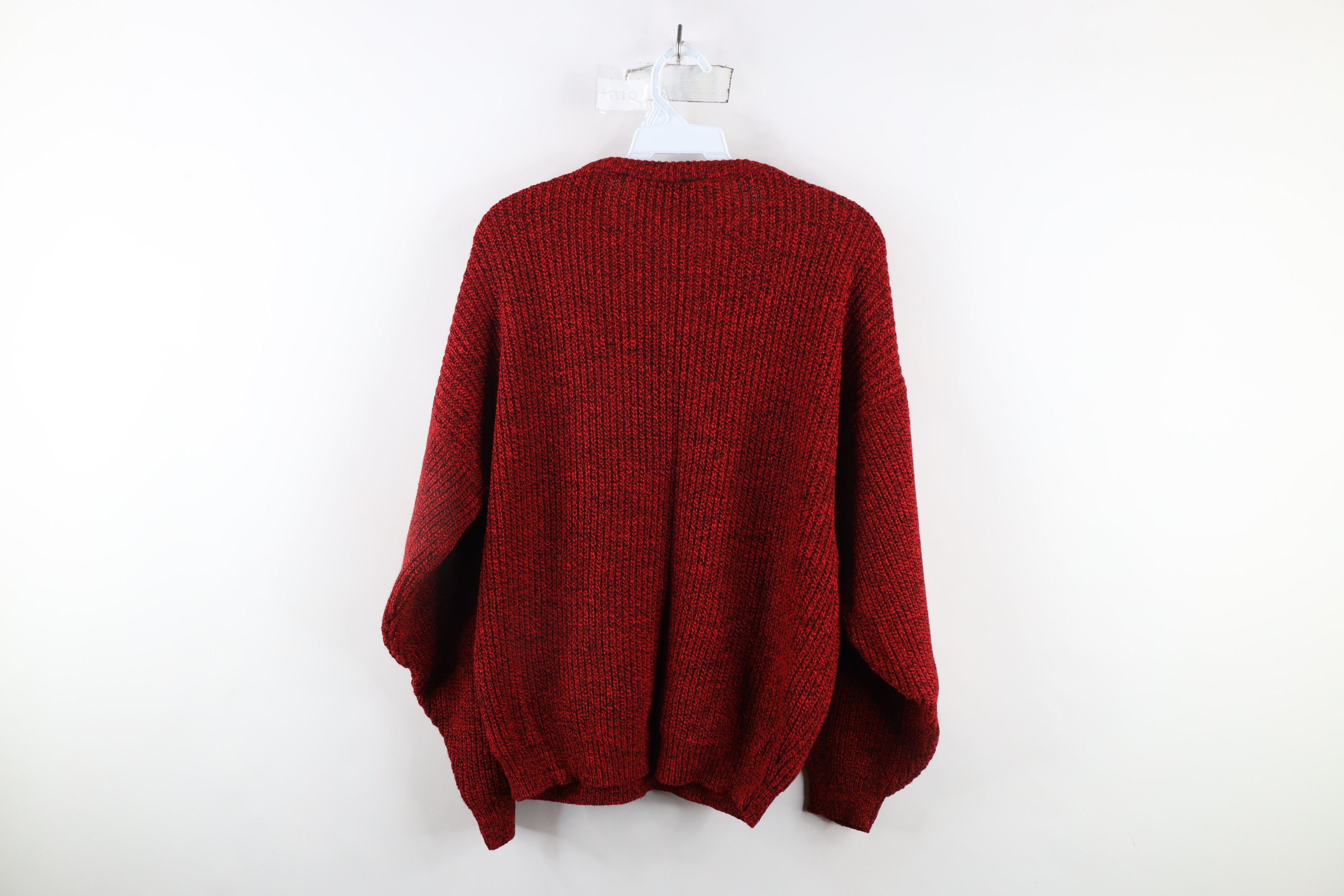 Vintage Vintage 90s Streetwear Chunky Ribbed Knit Sweater Red USA Size L / US 10 / IT 46 - 5 Thumbnail