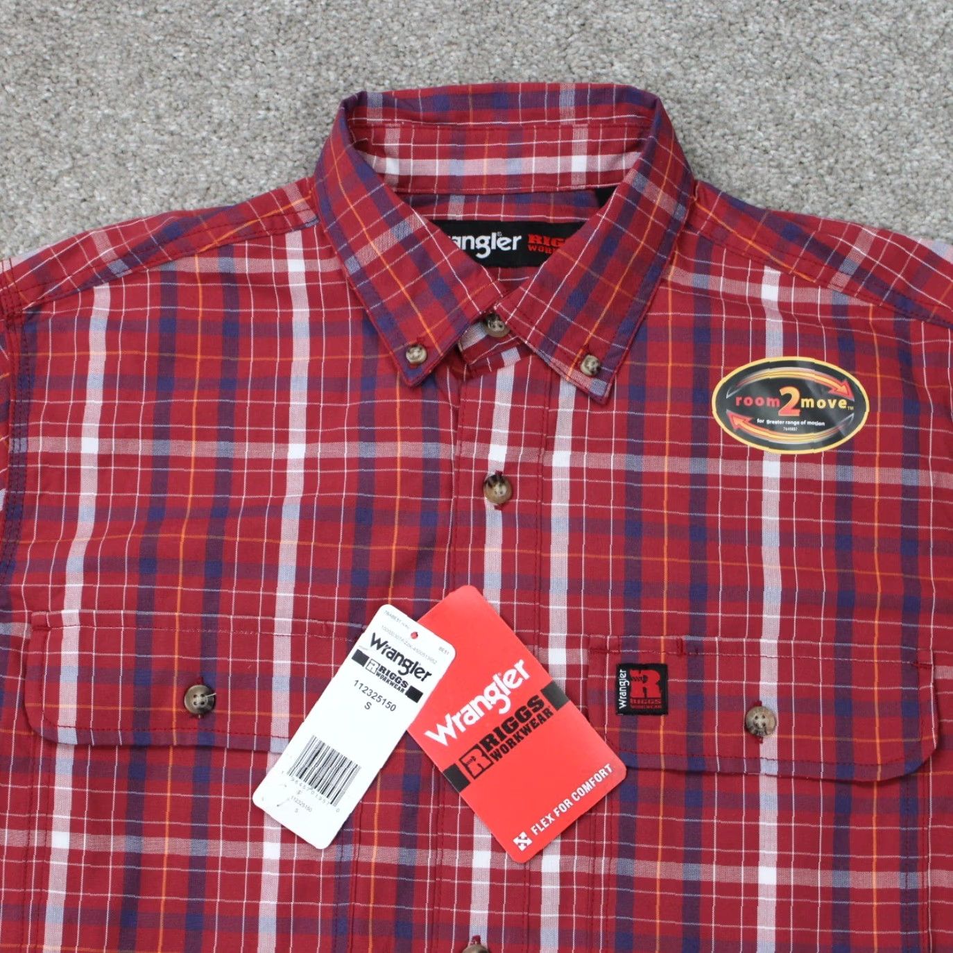 Wrangler Wrangler Riggs Flex Workwear Shirt Mens Small Red Plaid Button-Up NWT Size US S / EU 44-46 / 1 - 5 Thumbnail
