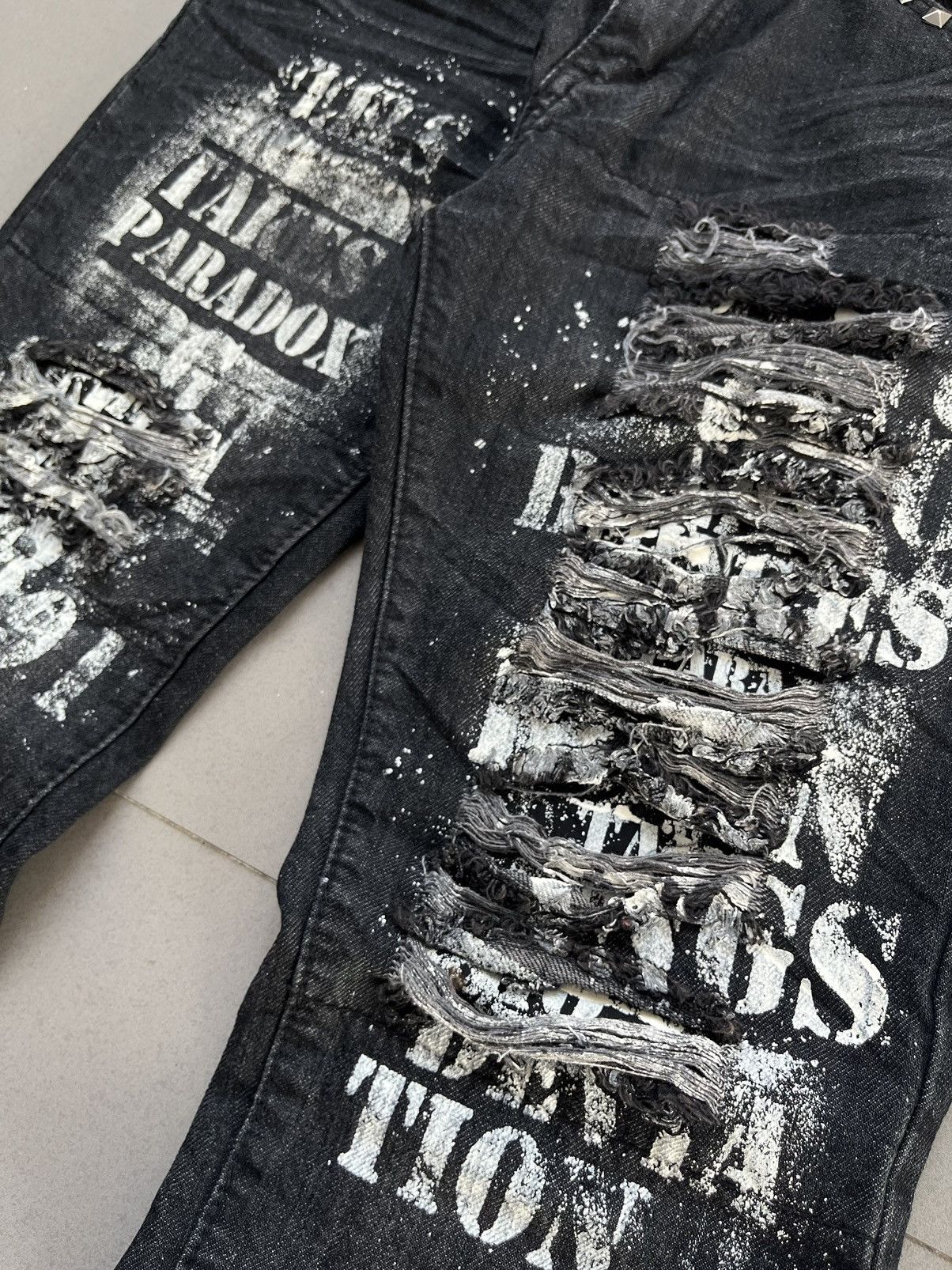 14th Addiction BERNINGS SHO SEDITIONARIES POEM DISTRESSED PUNK STYLE DENIM Size US 32 / EU 48 - 9 Thumbnail