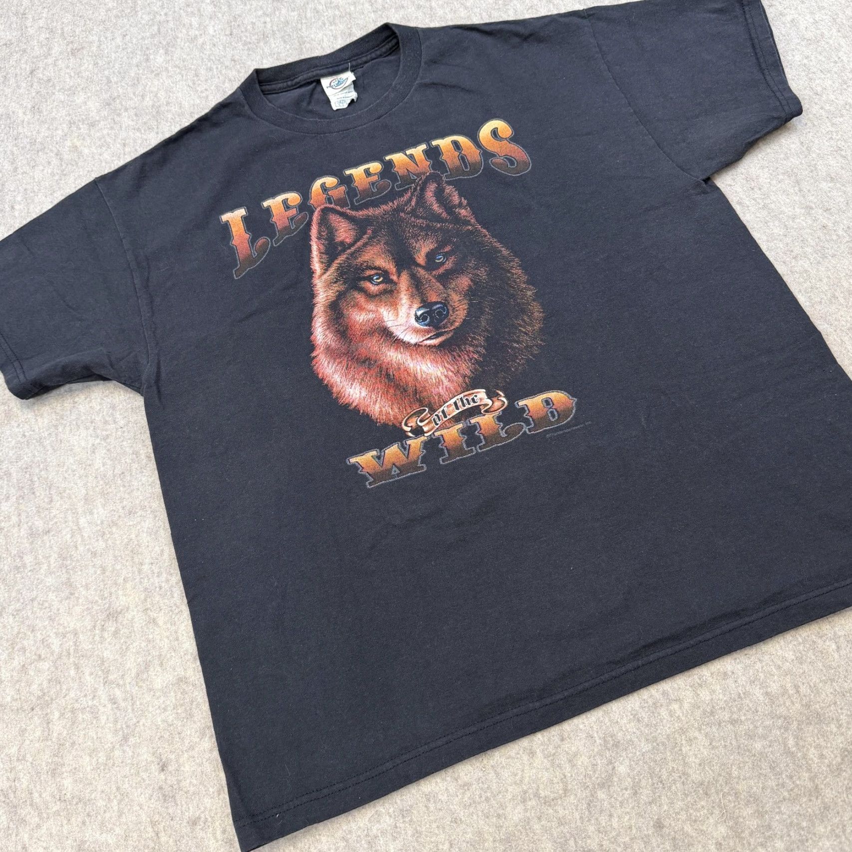 Delta Legends Of The Wild Shirt Mens Large Black Wolf Graphic Delta Pro Weight Tee Size US L / EU 52-54 / 3 - 2 Thumbnail