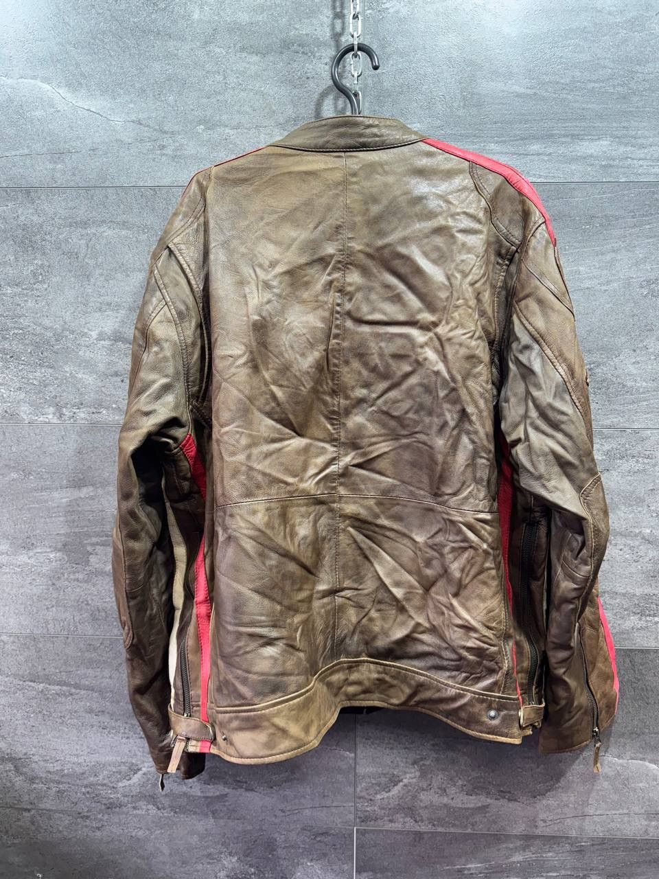 Vintage Aviatrix Men's Real Leather Brown Patch Racing Biker Jacket Size US XL / EU 56 / 4 - 21 Thumbnail