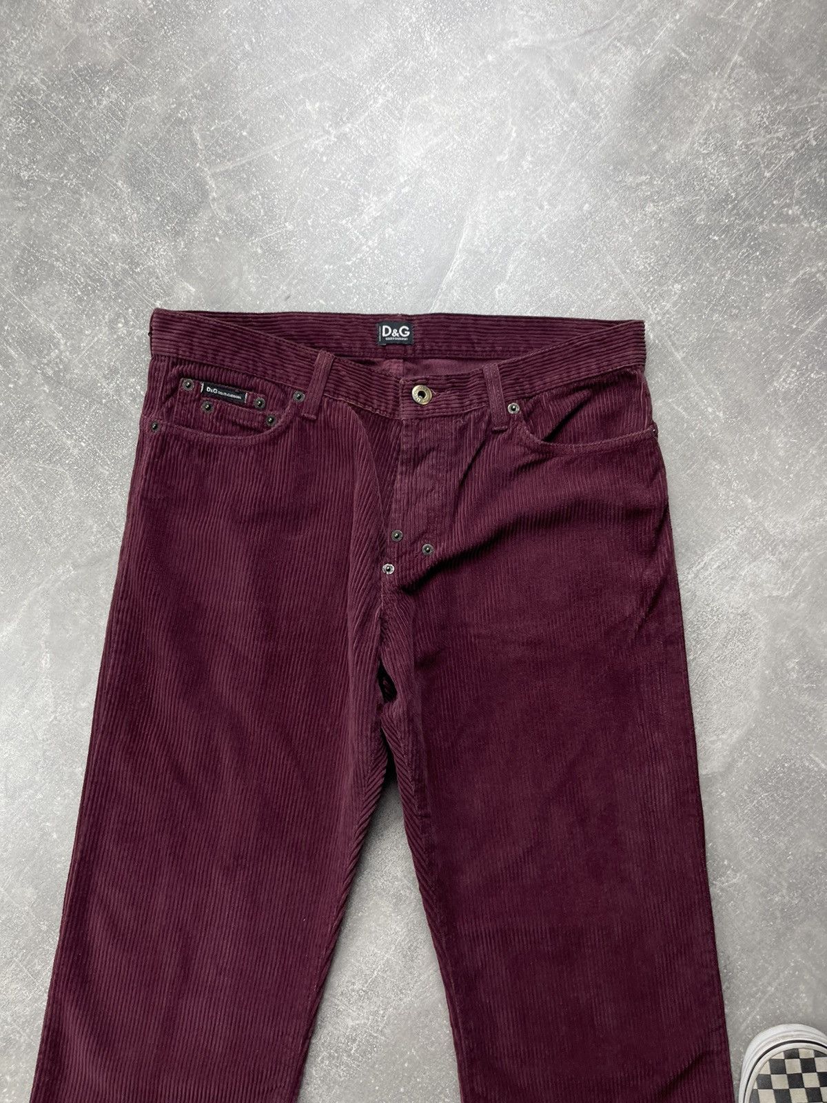 Dolce & Gabbana Dolce & Gabbana D&G DeadStock Burgundy Corduroy Flared Pants Size US 33 - 8 Thumbnail