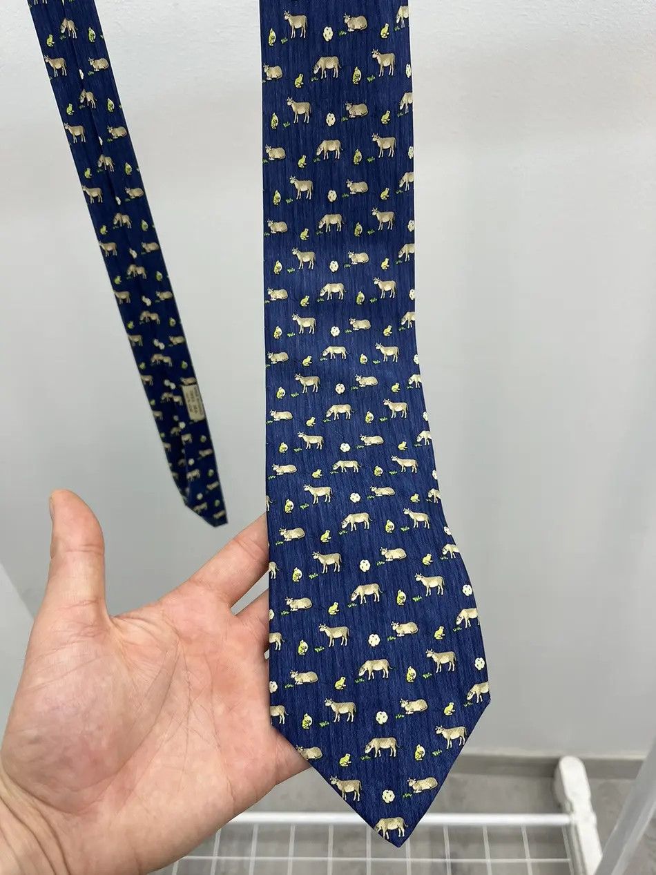 Hermes Hermes Cow Frog Silk Tie Size ONE SIZE - 2 Thumbnail