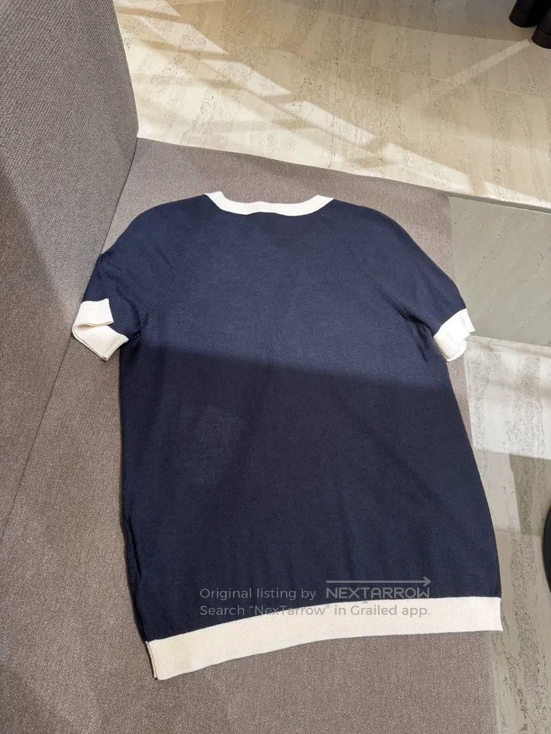 Hermes Hermes Black and White Color-blocked Knitted Short Sleeve Size XS / US 0-2 / IT 36-38 - 5 Thumbnail