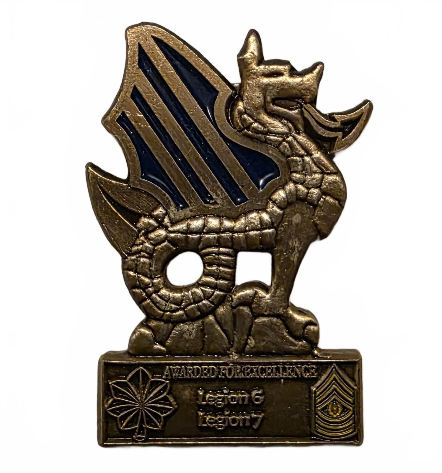 Unknown London Vintage Military Dragon Pin Badge with French Inscription Size ONE SIZE - 2 Thumbnail