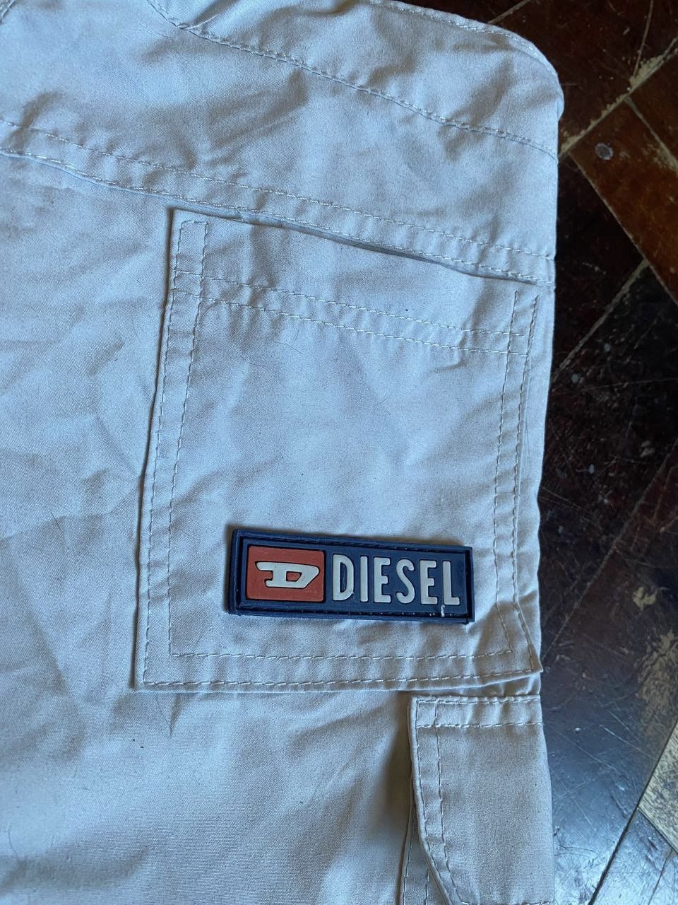 Diesel × Vintage Vintage 90s Y2K Diesel Big Logo white Cargo Shorts Size US 30 / EU 46 - 2 Thumbnail