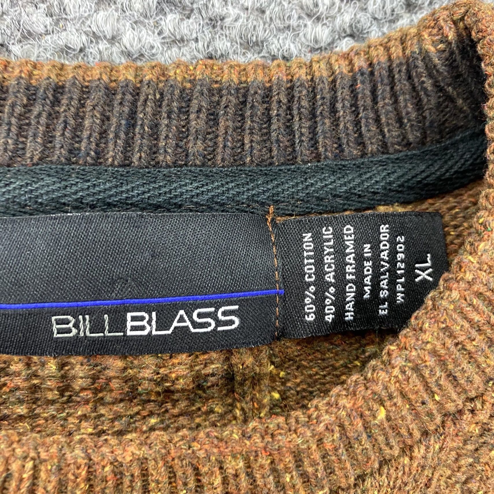 Bill Blass Bill Blass Sweater Mens XL Brown Ribbed Knit Crewneck Pullover Cotton Blend Size US XL / EU 56 / 4 - 3 Thumbnail
