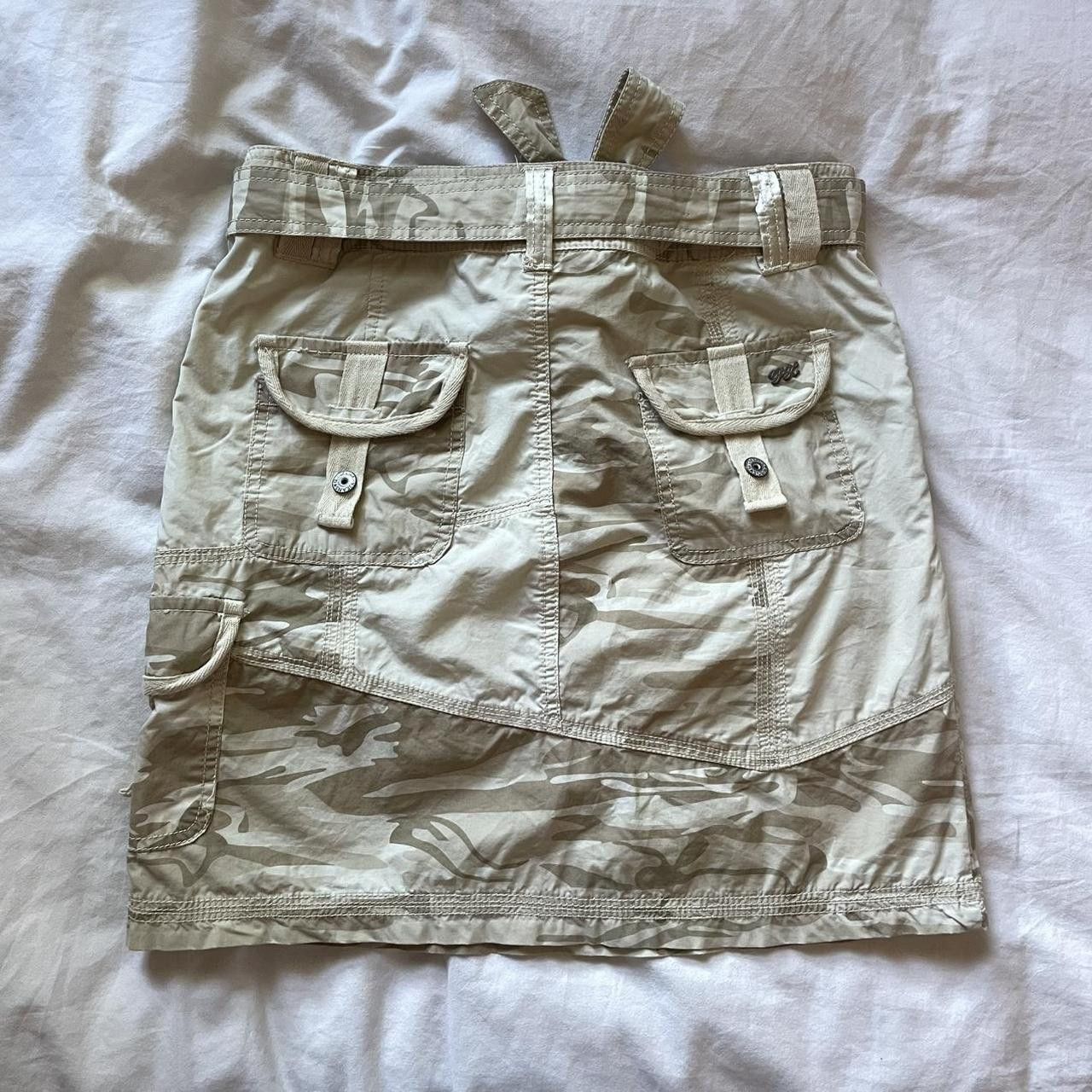 Point Zero Y2K Beige Camouflage Skirt Size 28" / US 6 / IT 42 - 6 Thumbnail