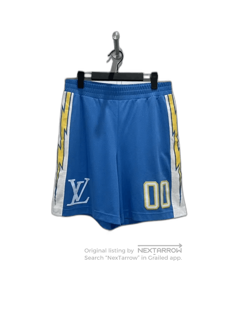 Louis Vuitton Blue Lightning Sports Shorts.