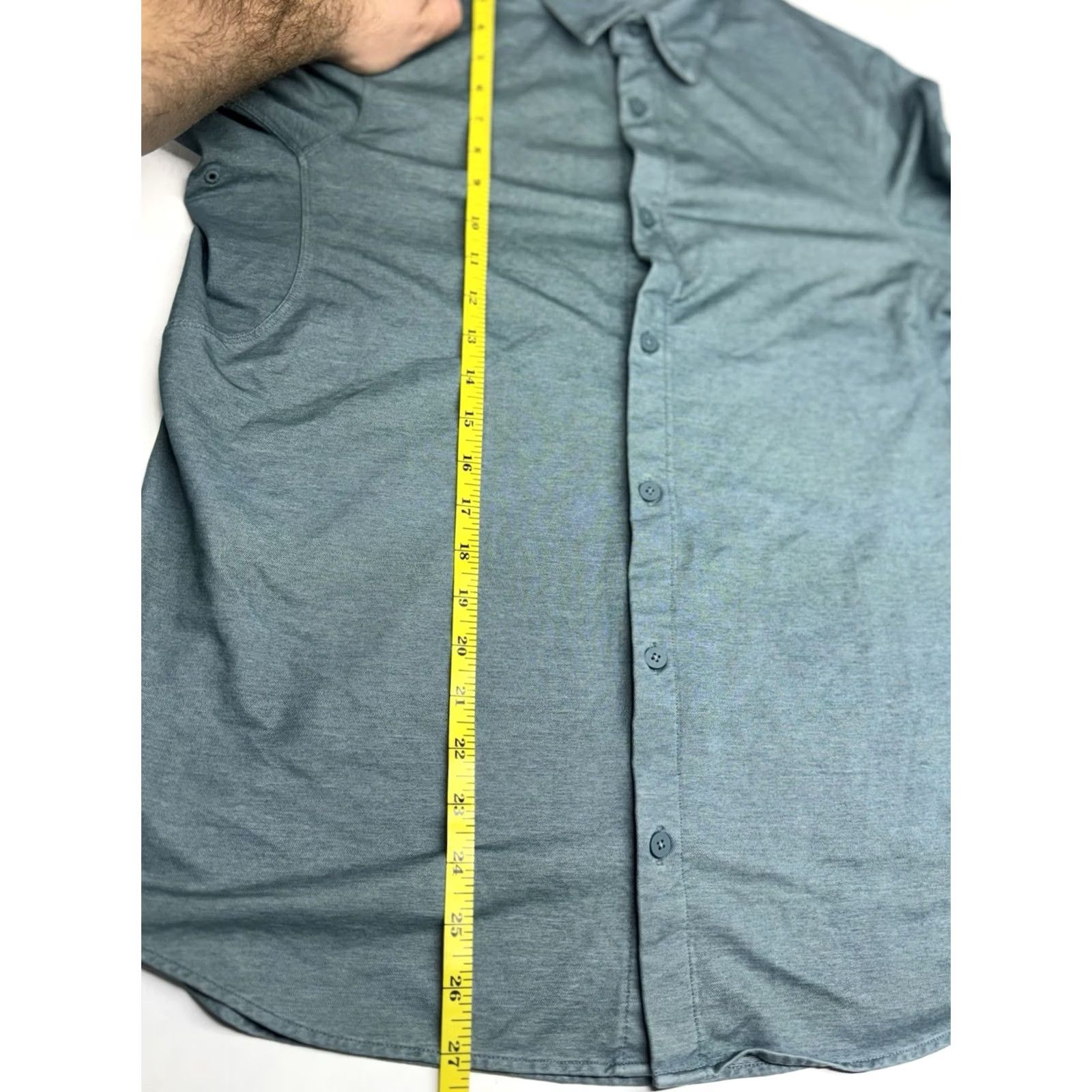 Lululemon Lululemon Mens M Commission Shirt Green Button-Down Long Sleeve Stretch Knit Cotton Elastomultiester Regular Size M Pocket Logo Collared Shirt Size US M / EU 48-50 / 2 - 4 Thumbnail