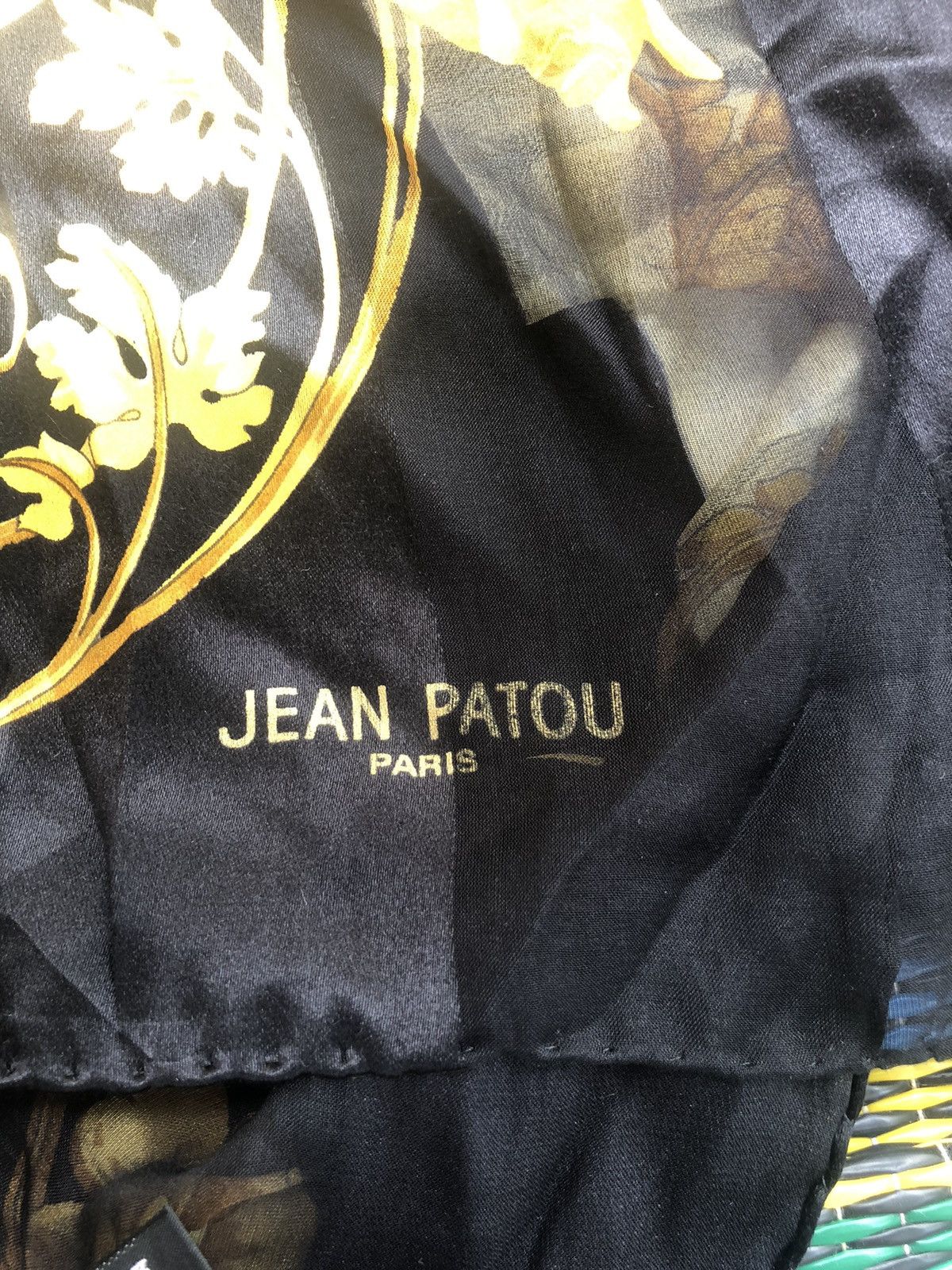 Designer Jean Patou Paris silk scarf Size ONE SIZE - 5 Thumbnail